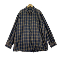 長袖シャツ BROCHURE WORKNEL SHIRTS オーバーサイズネルシャツ XL ブラウン×ネイビー