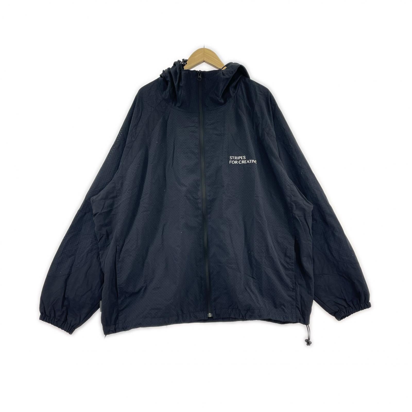 ジャケット S.F.C Stripes For Creative Punching Nylon Hoody メッシュフーディジャケット XL 黒 ブラック