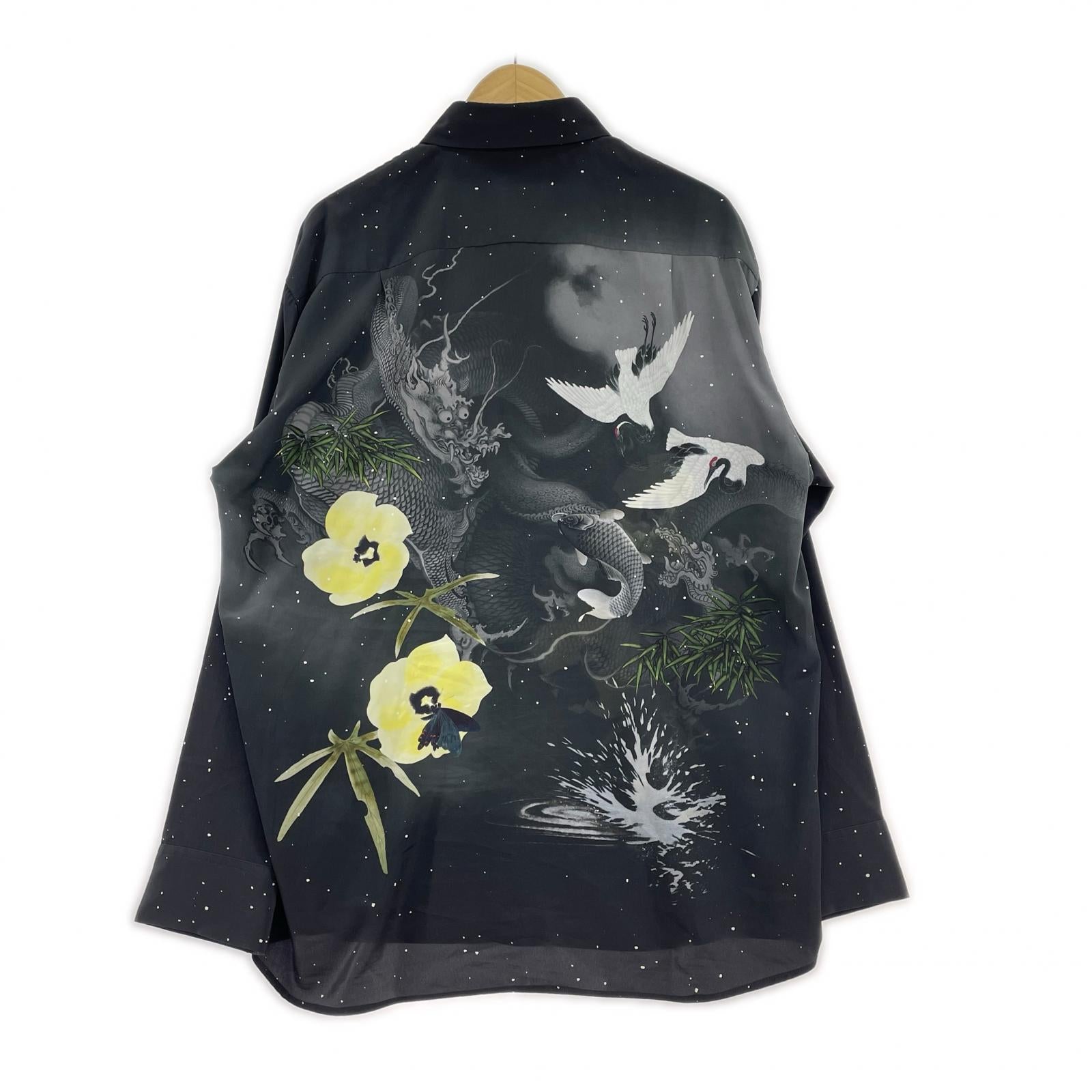 長袖シャツ DECHINE CARP&SPLASH BIG SHIRT BLACK 46 ブラック