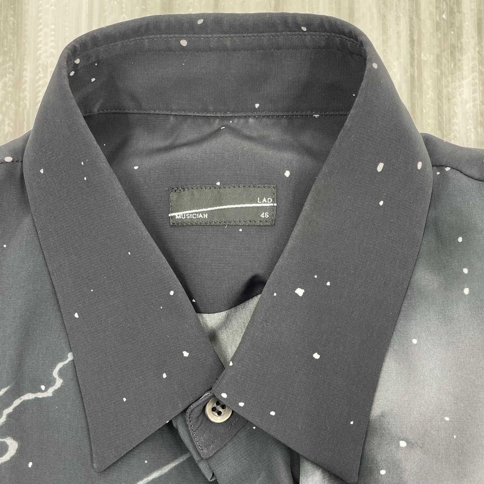 長袖シャツ DECHINE CARP&SPLASH BIG SHIRT BLACK 46 ブラック