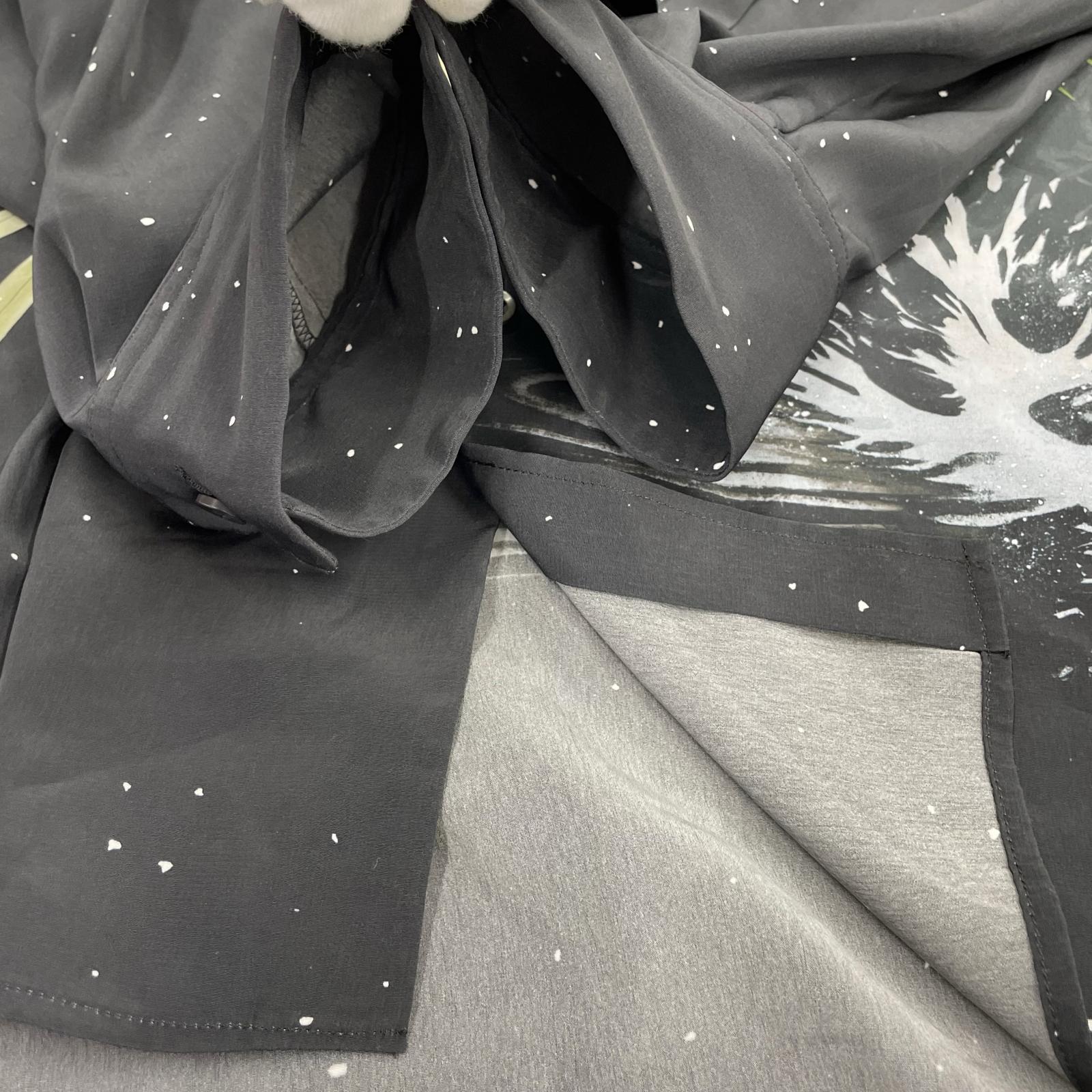 長袖シャツ DECHINE CARP&SPLASH BIG SHIRT BLACK 46 ブラック