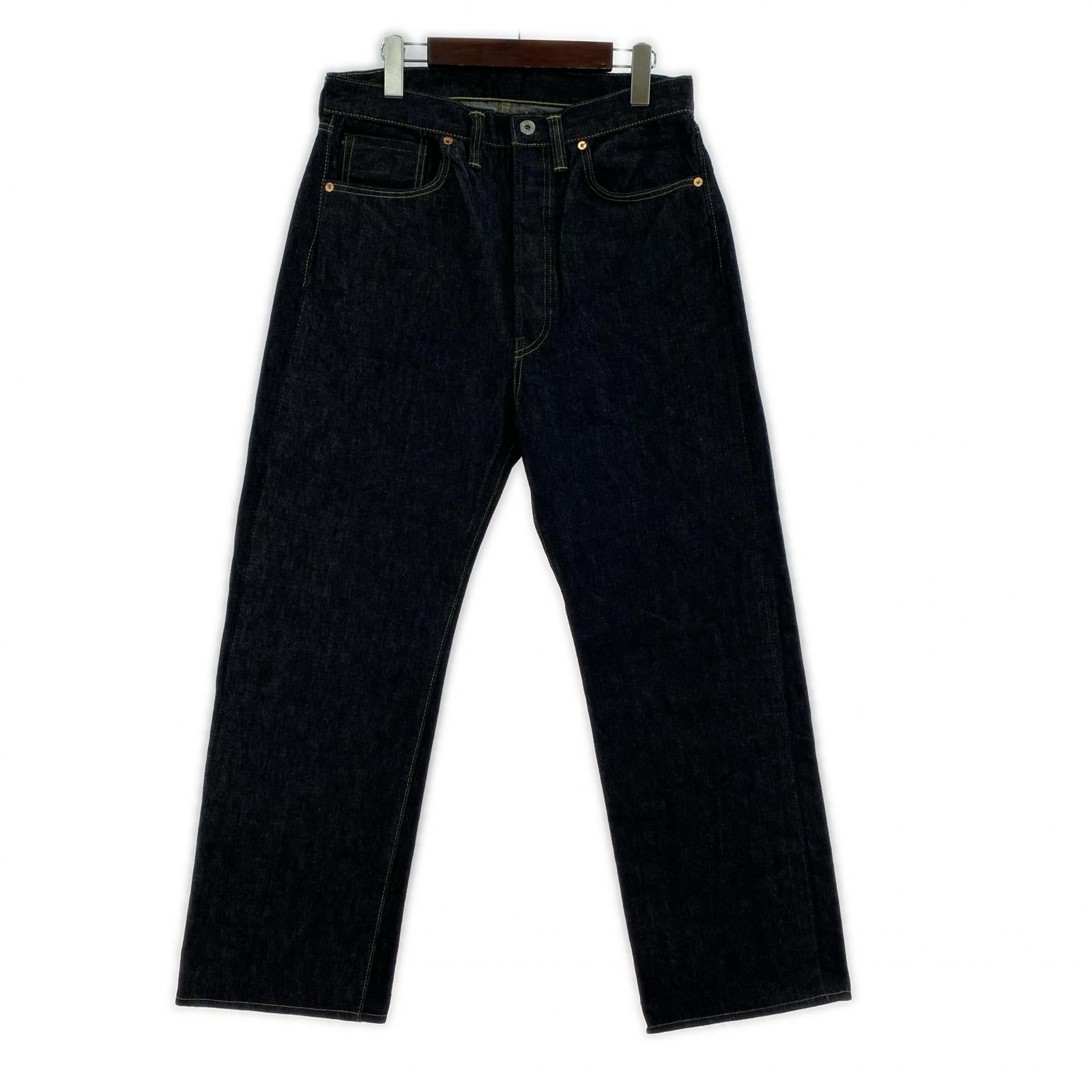 デニムパンツ TCB jeans 大戦モデル ボタンフライデニムパンツ 34 ネイビー