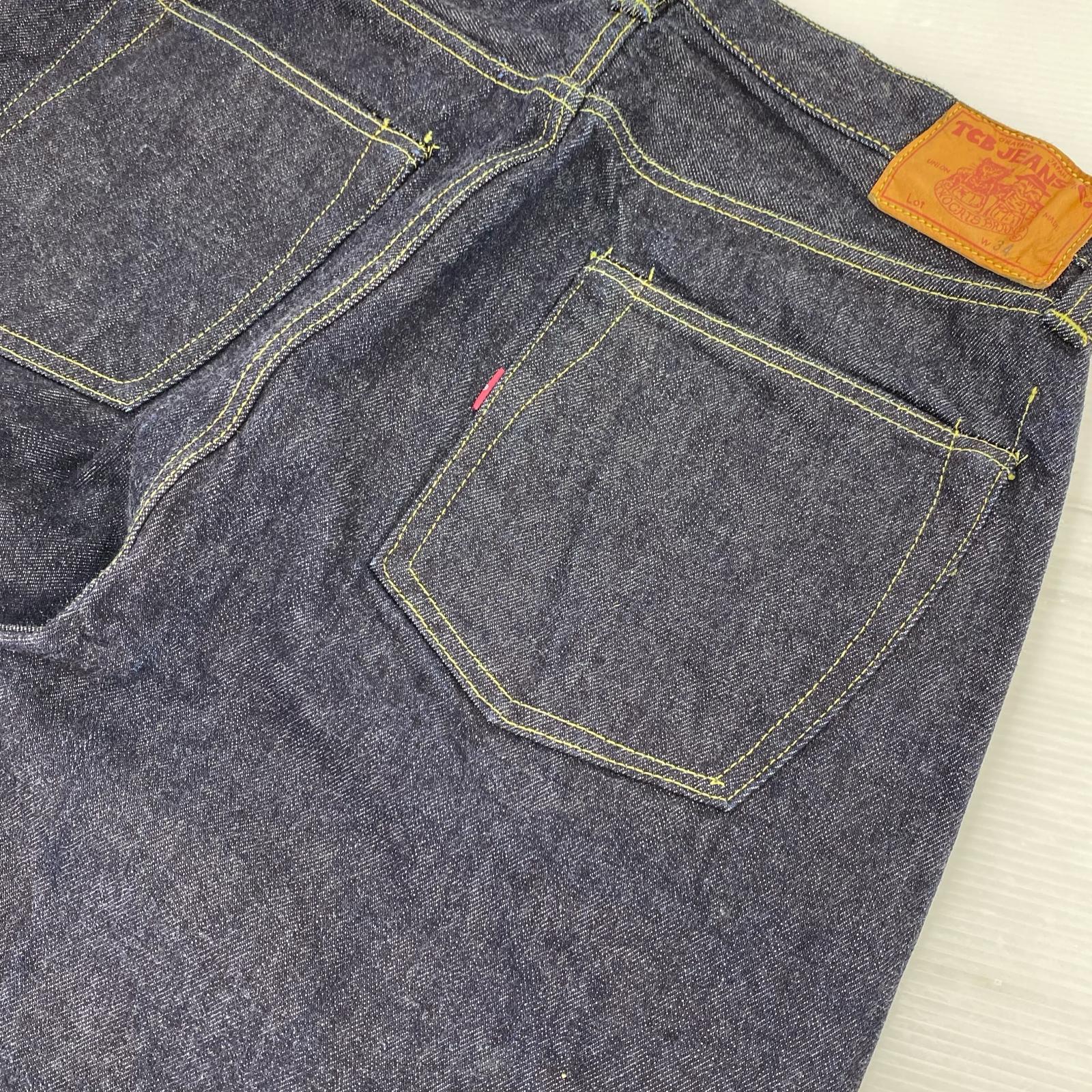 デニムパンツ TCB jeans 大戦モデル ボタンフライデニムパンツ 34 ネイビー