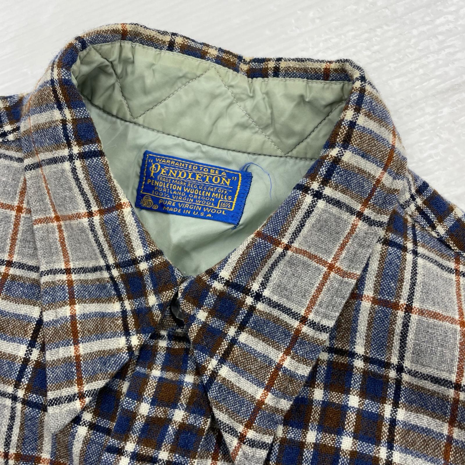 長袖シャツ PENDLETON チェックシャツ ウール100