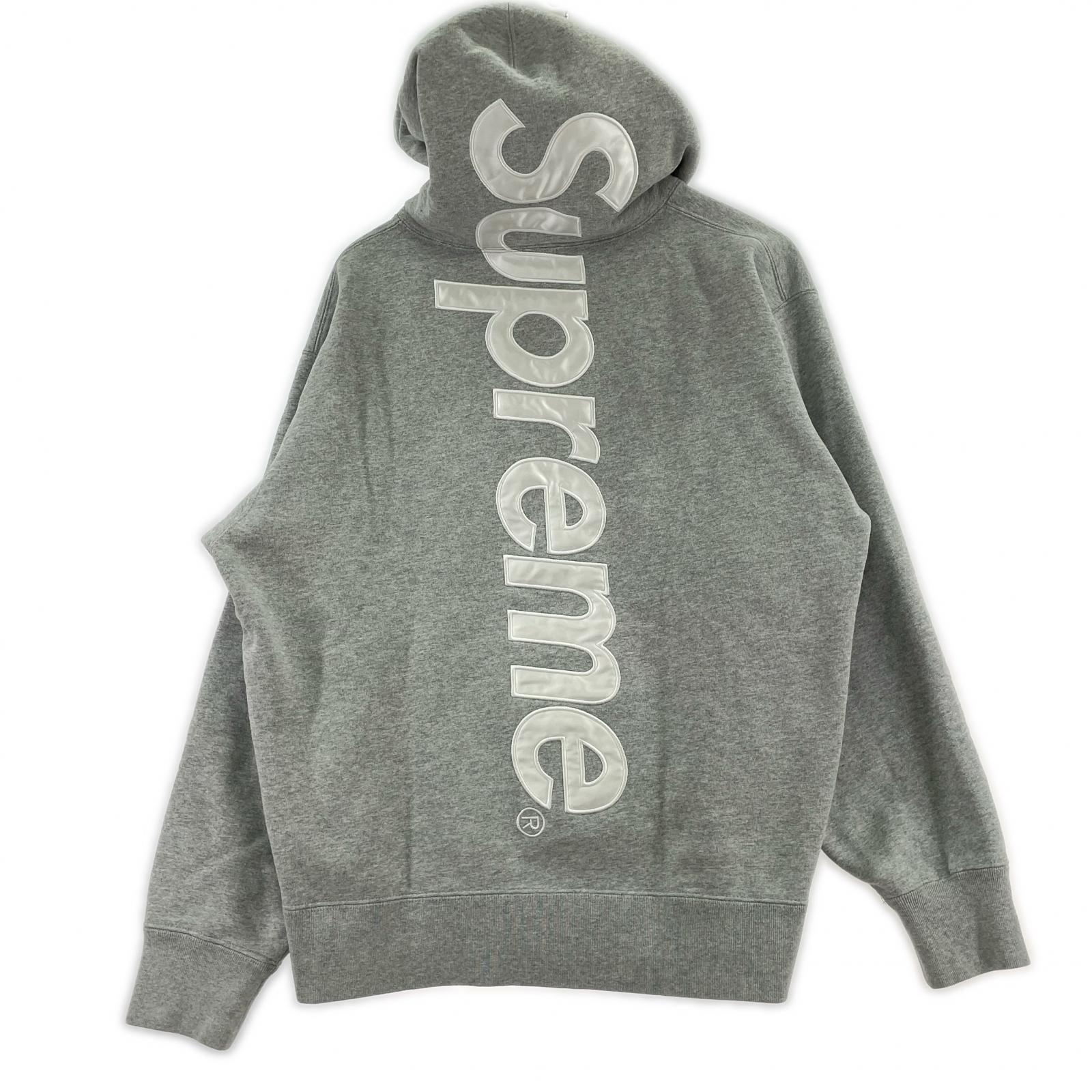 パーカー 25aw satin applique グレー M M グレー