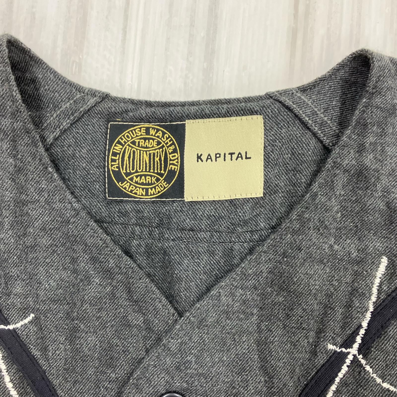 半袖シャツ KAPITAL 25SS 綿ウール GREAT KOUNTRY ベースボールシャツ F ダークグレー グレー