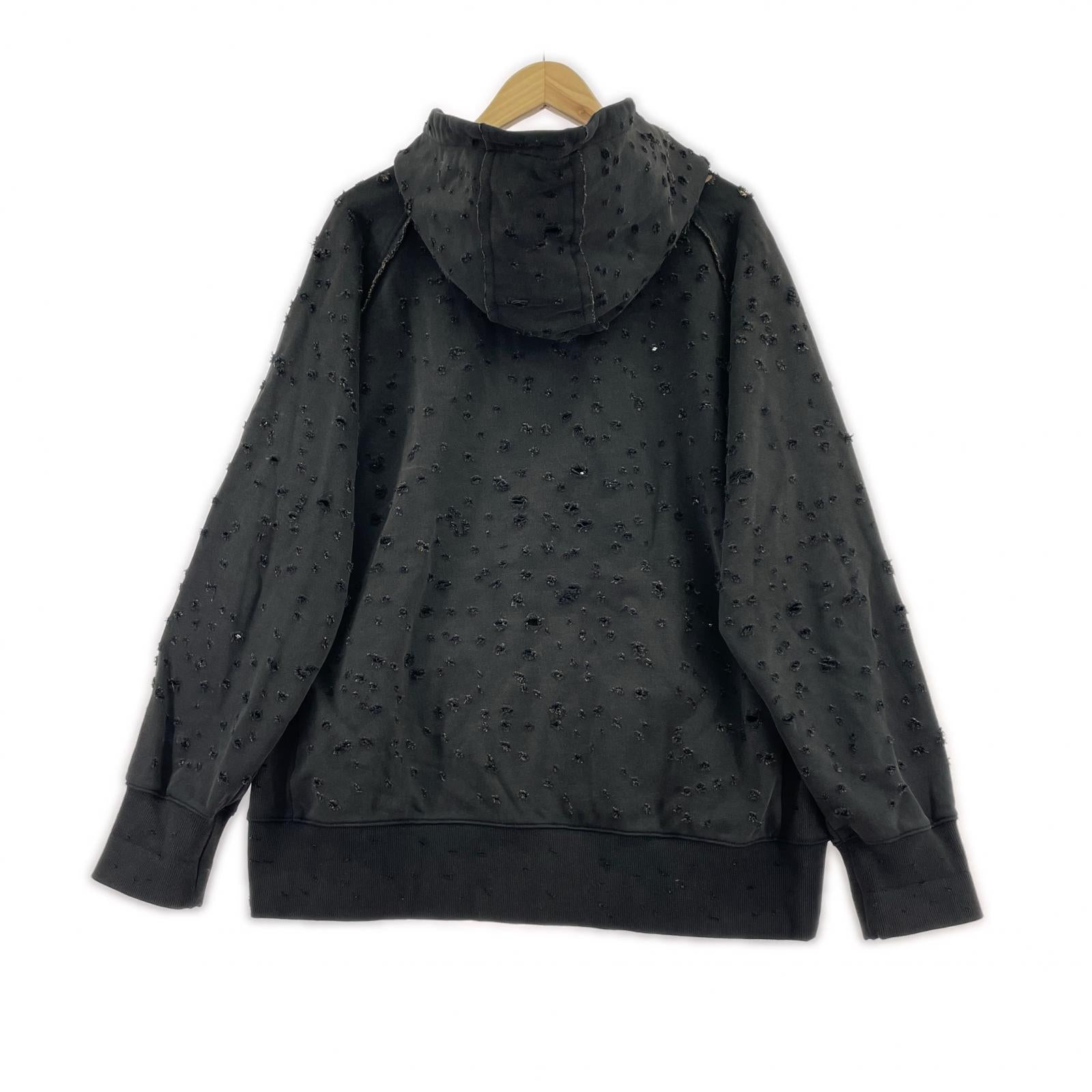 パーカー FAF(Fake As Flowers) Dameged Zip up Hoodie ダメージジップパーカー 3 ブラック ブラック