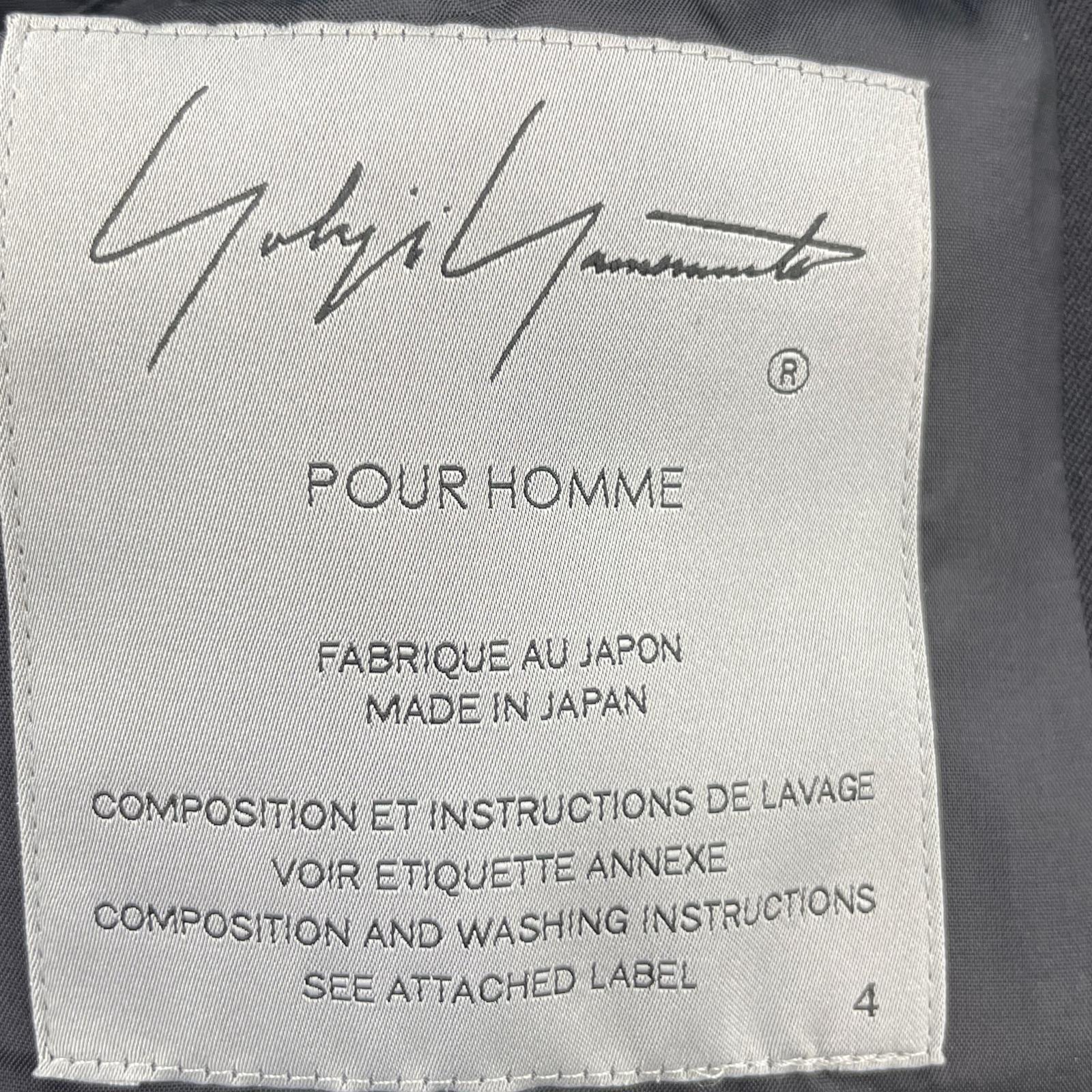 ジャケット Yohji Yamamoto POUR HOMME WOOL GABARDINE COLLAR BUTTON JACKET 4 ブラック ブラック