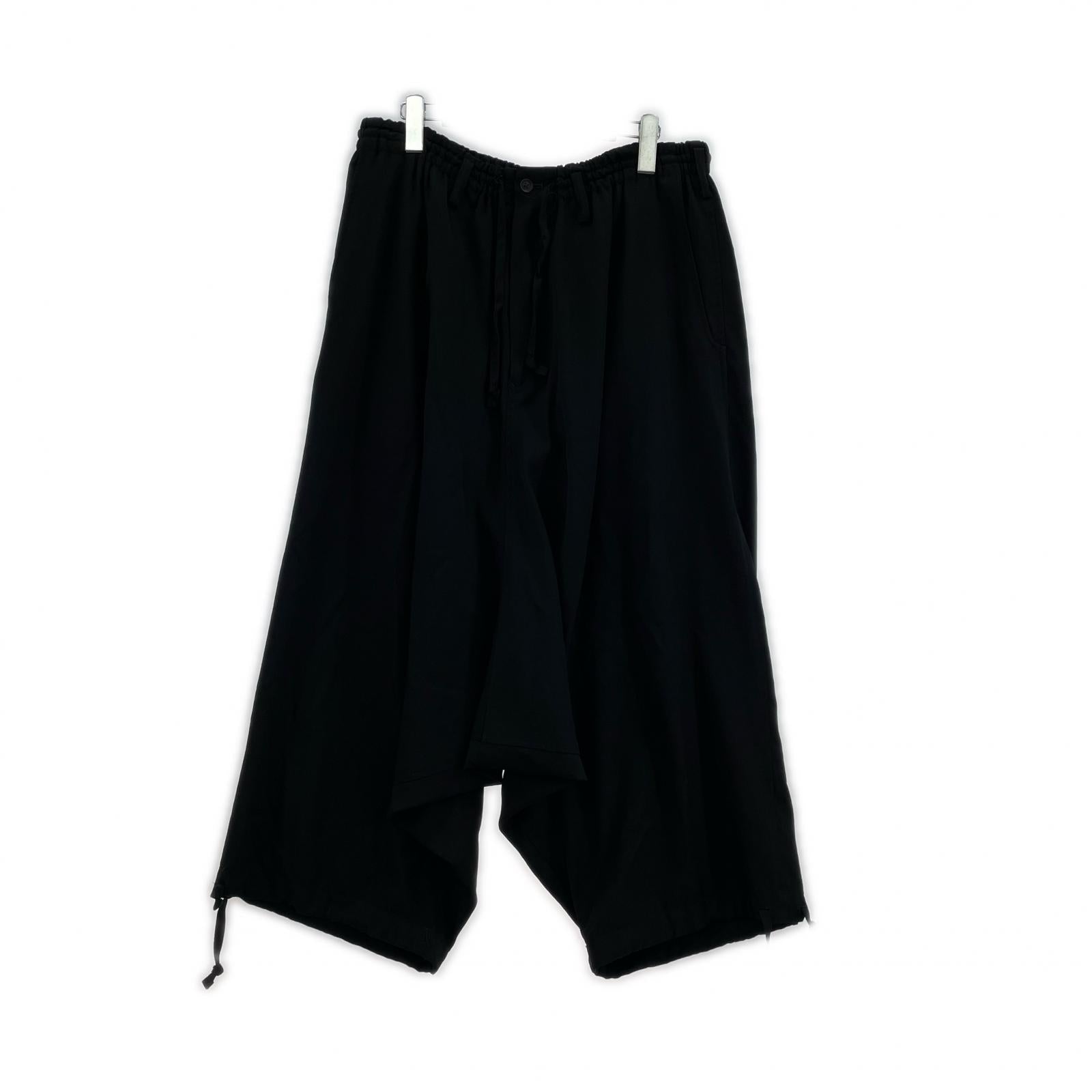 パンツ Yohji Yamamoto POUR HOMME ウールギャバ 定番サルエルパンツ 3 ブラック 3 ブラック