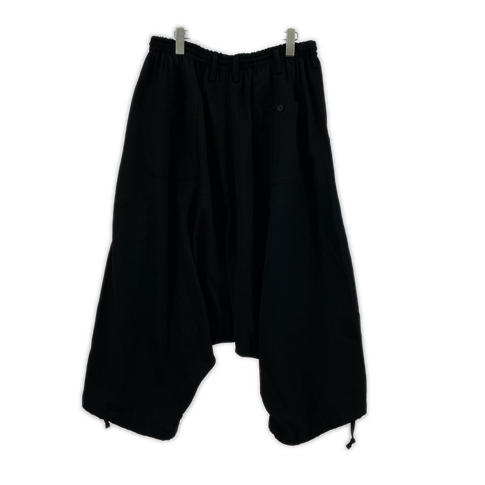 パンツ Yohji Yamamoto POUR HOMME ウールギャバ 定番サルエルパンツ 3 ブラック 3 ブラック