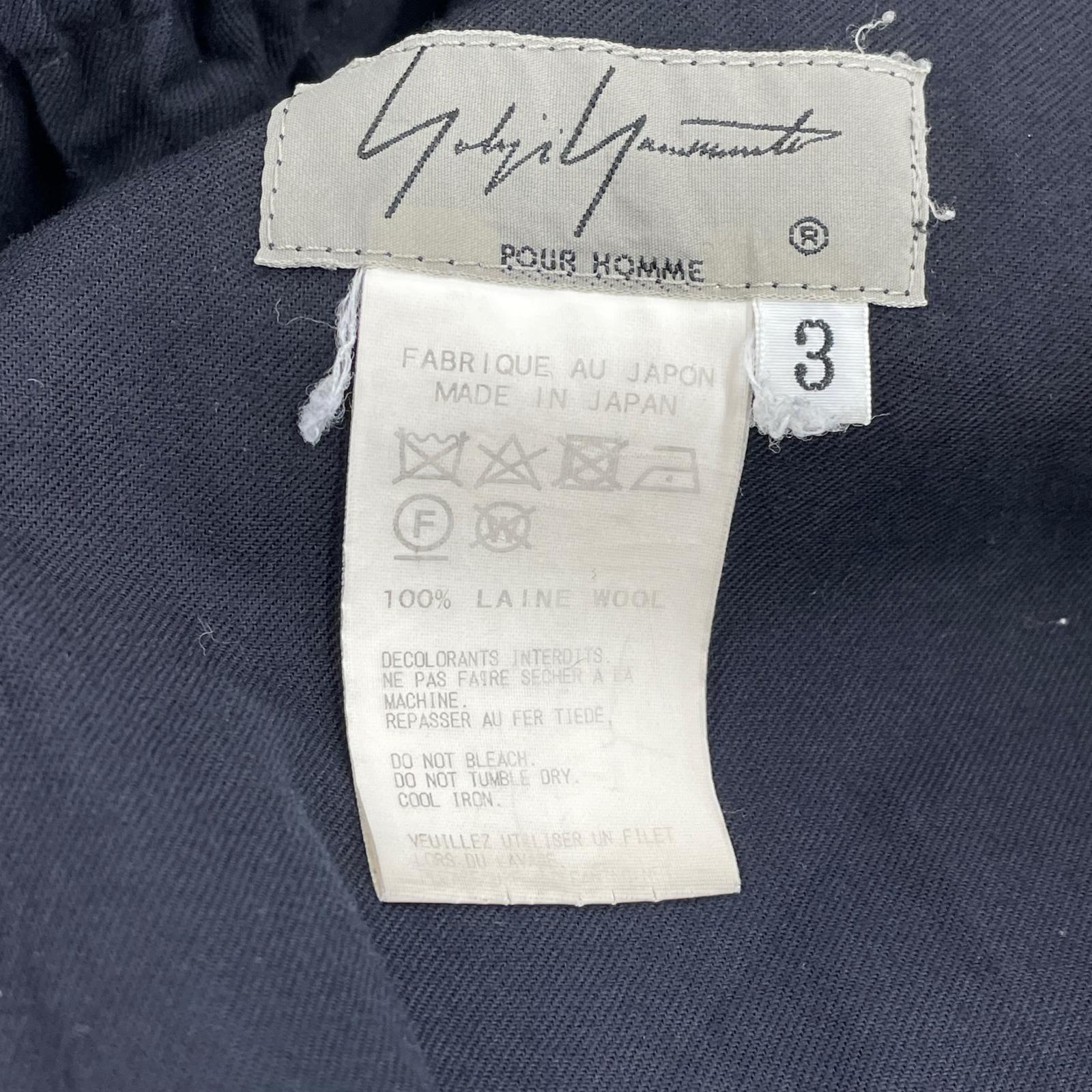 パンツ Yohji Yamamoto POUR HOMME ウールギャバ 定番サルエルパンツ 3 ブラック 3 ブラック
