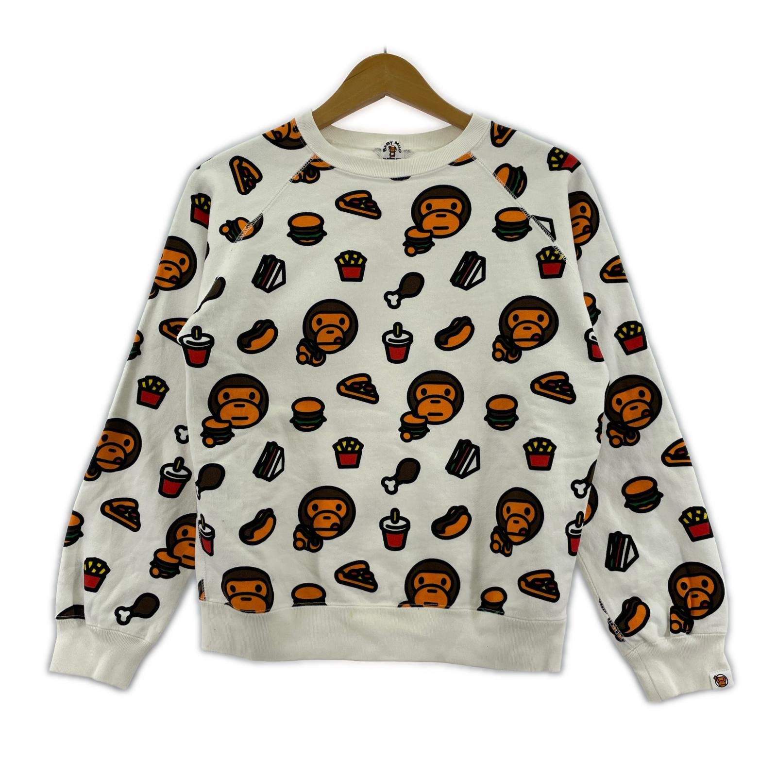 スウェット BABY MILO 総柄 ジャンクフード スウェット 白 SHORT