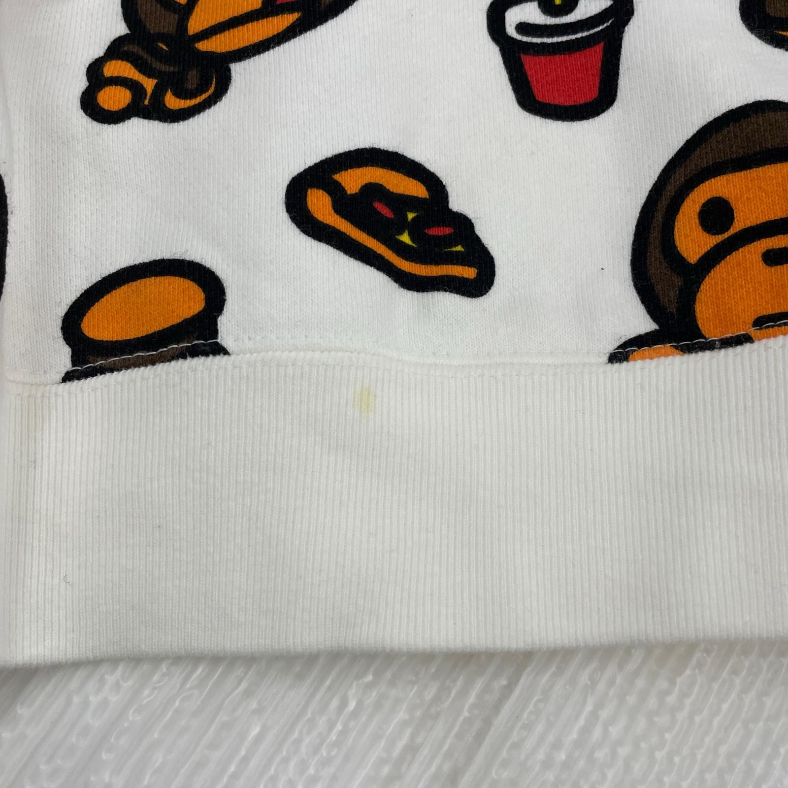 スウェット BABY MILO 総柄 ジャンクフード スウェット 白 SHORT