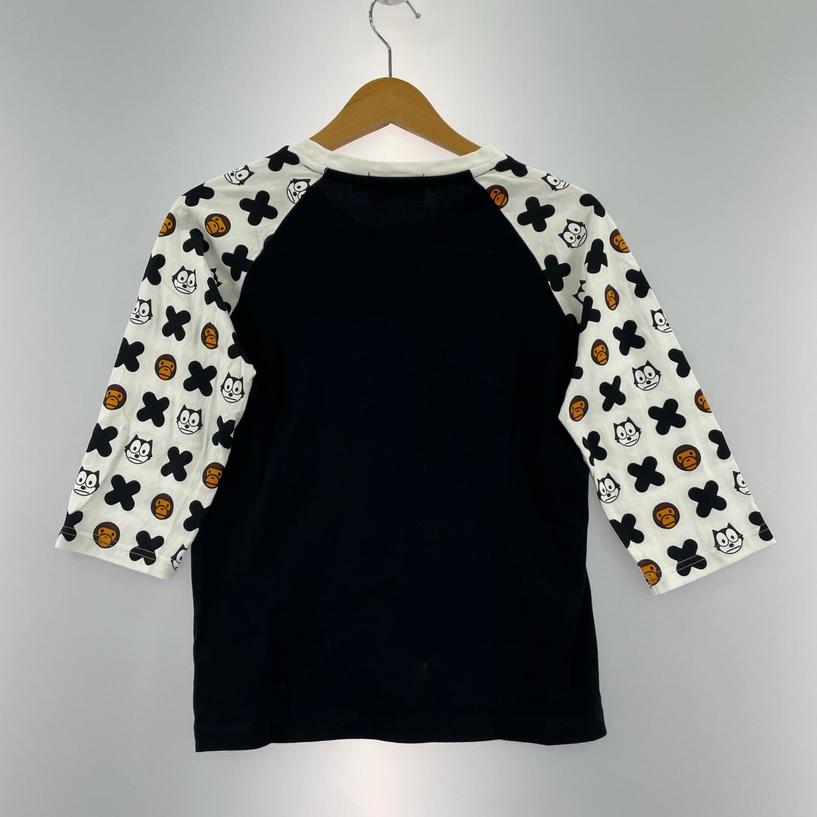 長袖Tシャツ BABY MILO × FELIX THE CAT ラグラン XS ブラック