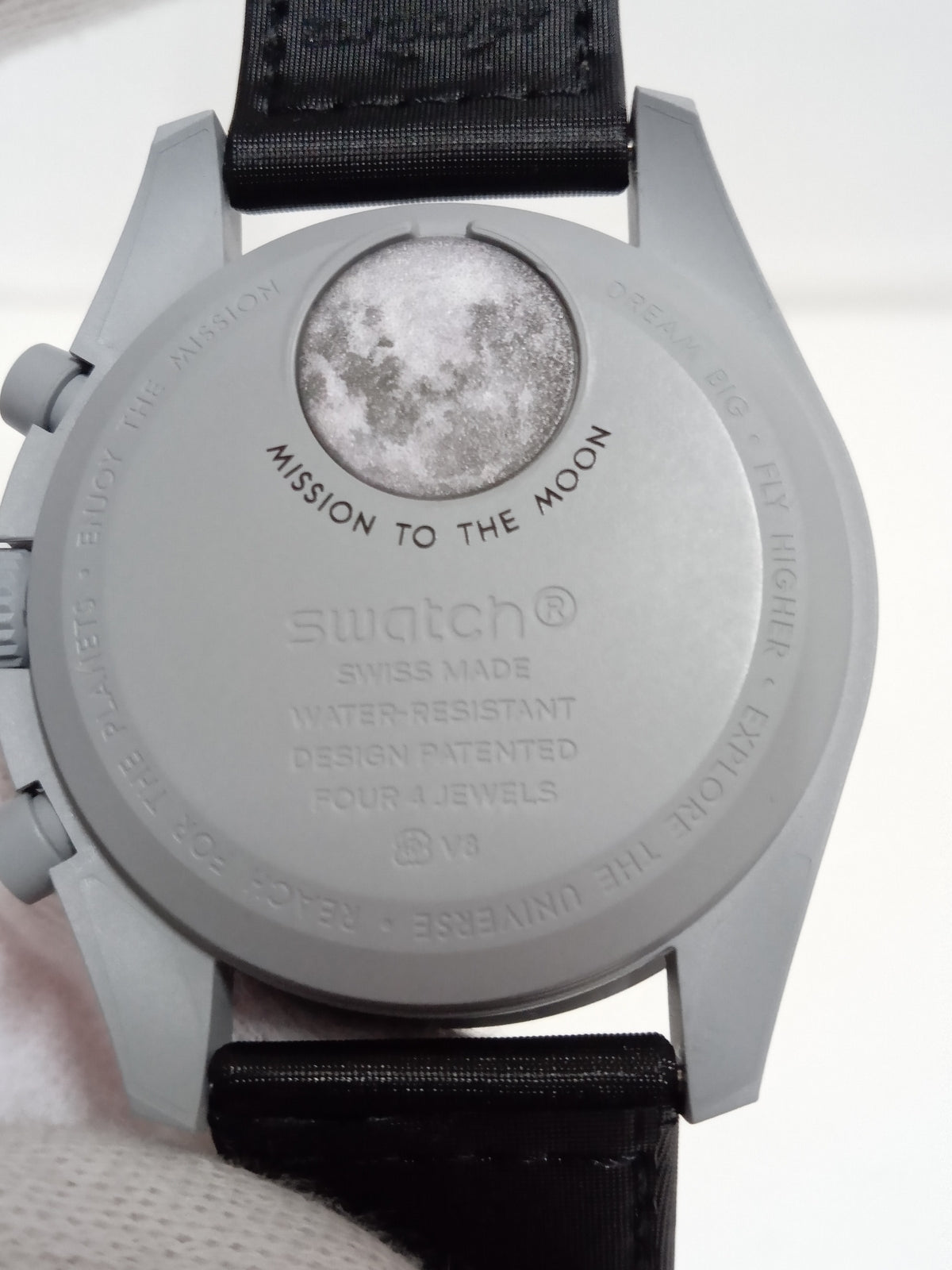 オメガ×スウォッチ/ミッショントゥムーン/S033M100※電池交換済み メンズQZ 腕時計