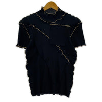 半袖Tシャツ kotohayokozawa todo S/S ハイネックプリーツカットソー 黒 ブラック