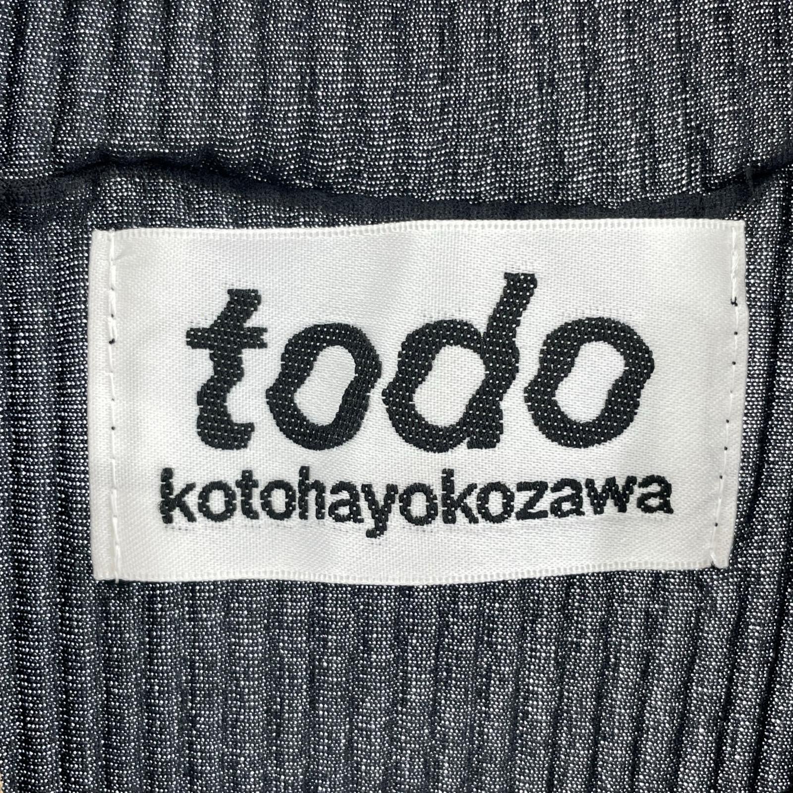 半袖Tシャツ kotohayokozawa todo S/S ハイネックプリーツカットソー 黒 ブラック