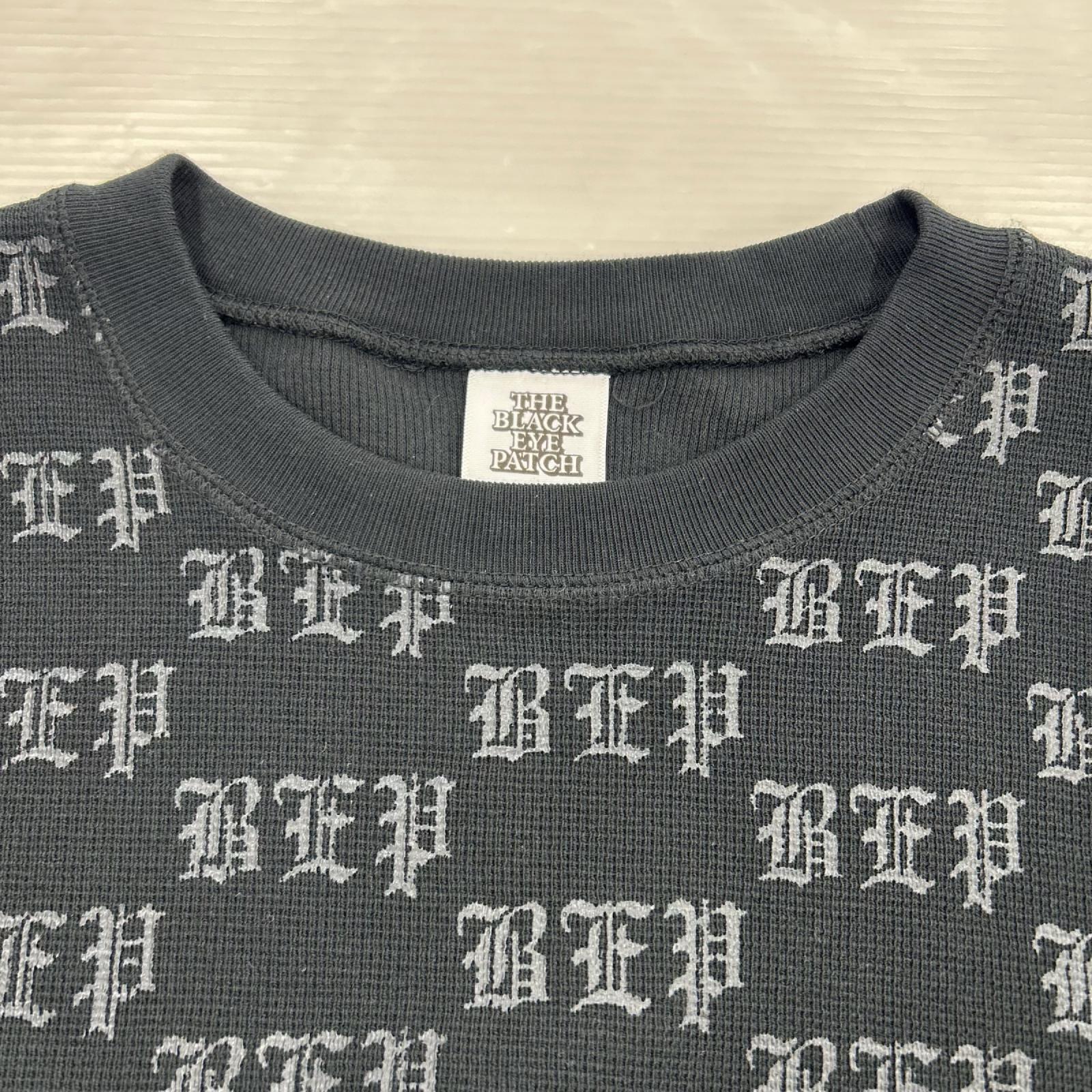 長袖Tシャツ サーマルロンT 総柄 S S ブラック