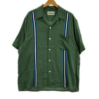 半袖シャツ SWITCHING 50s OPEN COLLAR SHIRT/緑 L グリーン