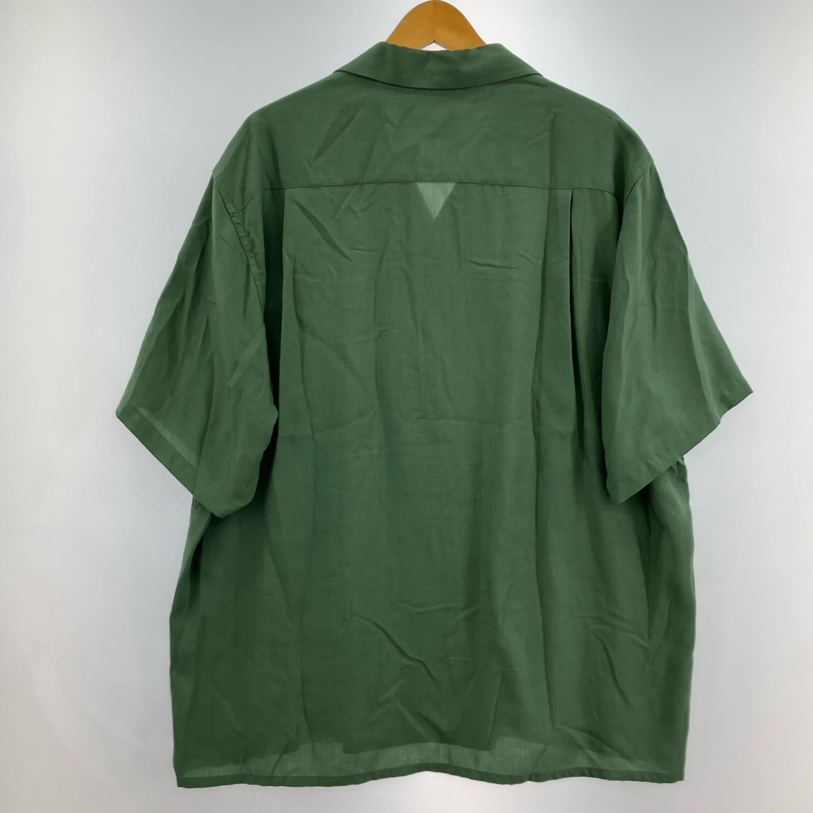 半袖シャツ SWITCHING 50s OPEN COLLAR SHIRT/緑 L グリーン