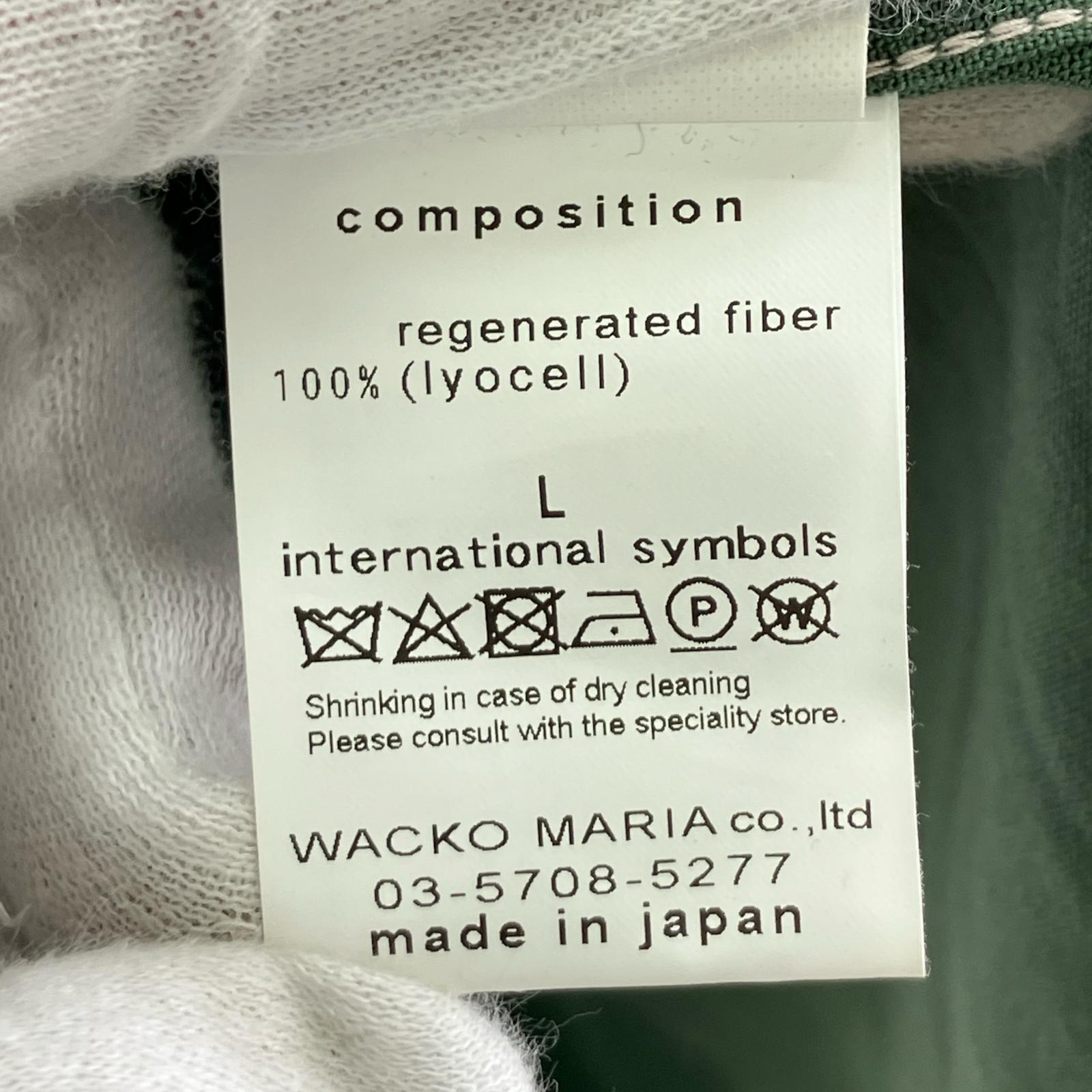 半袖シャツ SWITCHING 50s OPEN COLLAR SHIRT/緑 L グリーン
