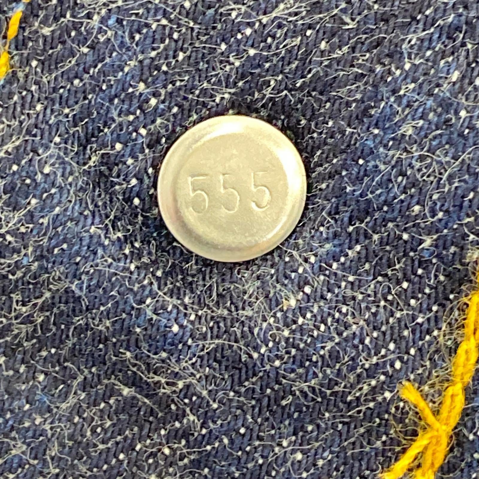 デニムパンツ 98年製 201XX 刻印555 USA製 濃紺 33 ネイビー