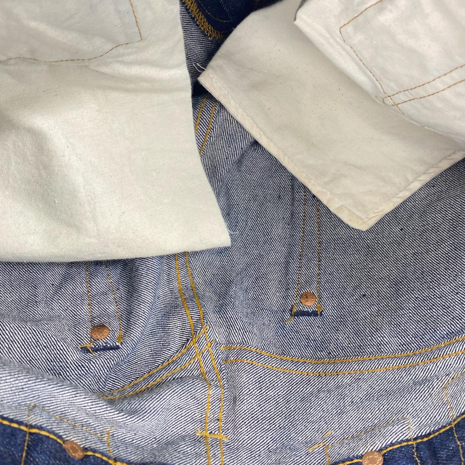 デニムパンツ 98年製 201XX 刻印555 USA製 濃紺 33 ネイビー