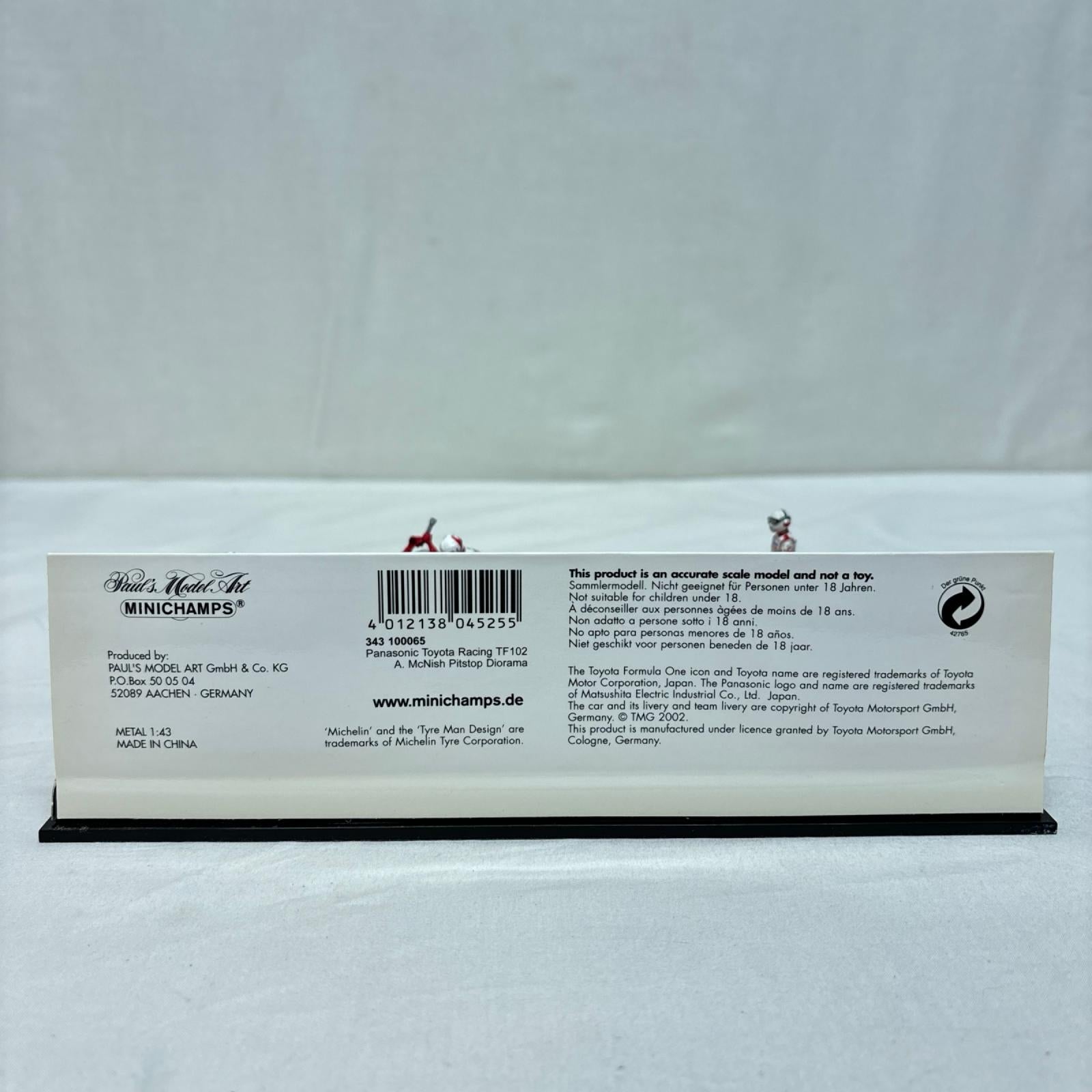 PMA 1/43 Panasonic Toyota Racing TF102 ミニチャンプス スケールカー