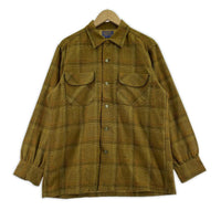 長袖シャツ 60s ボードシャツ チェック 茶(M) M