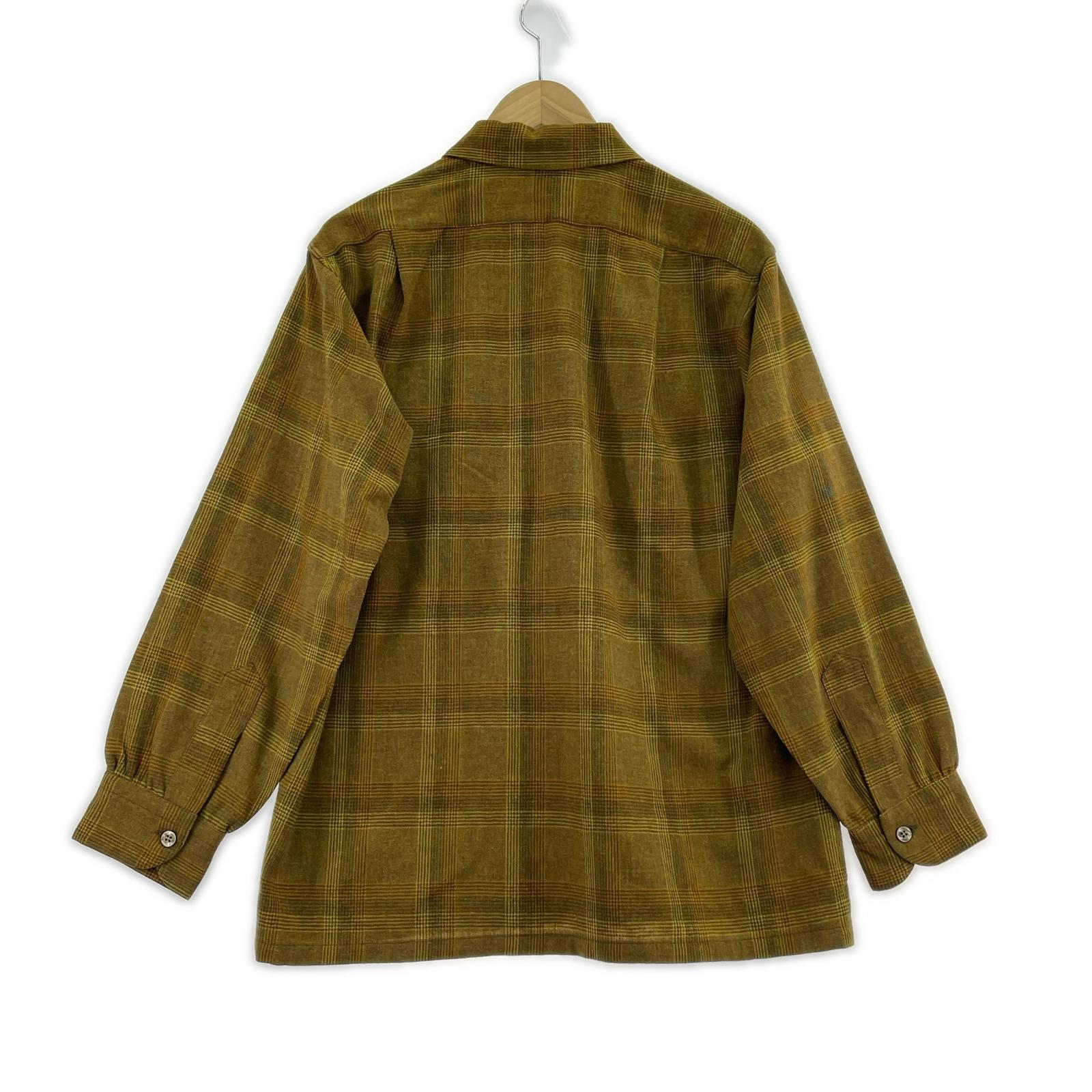 長袖シャツ 60s ボードシャツ チェック 茶(M) M