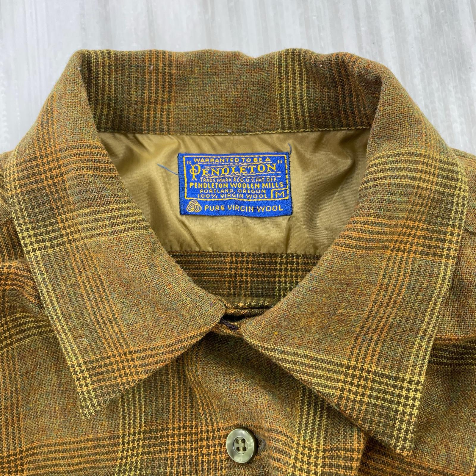 長袖シャツ 60s ボードシャツ チェック 茶(M) M