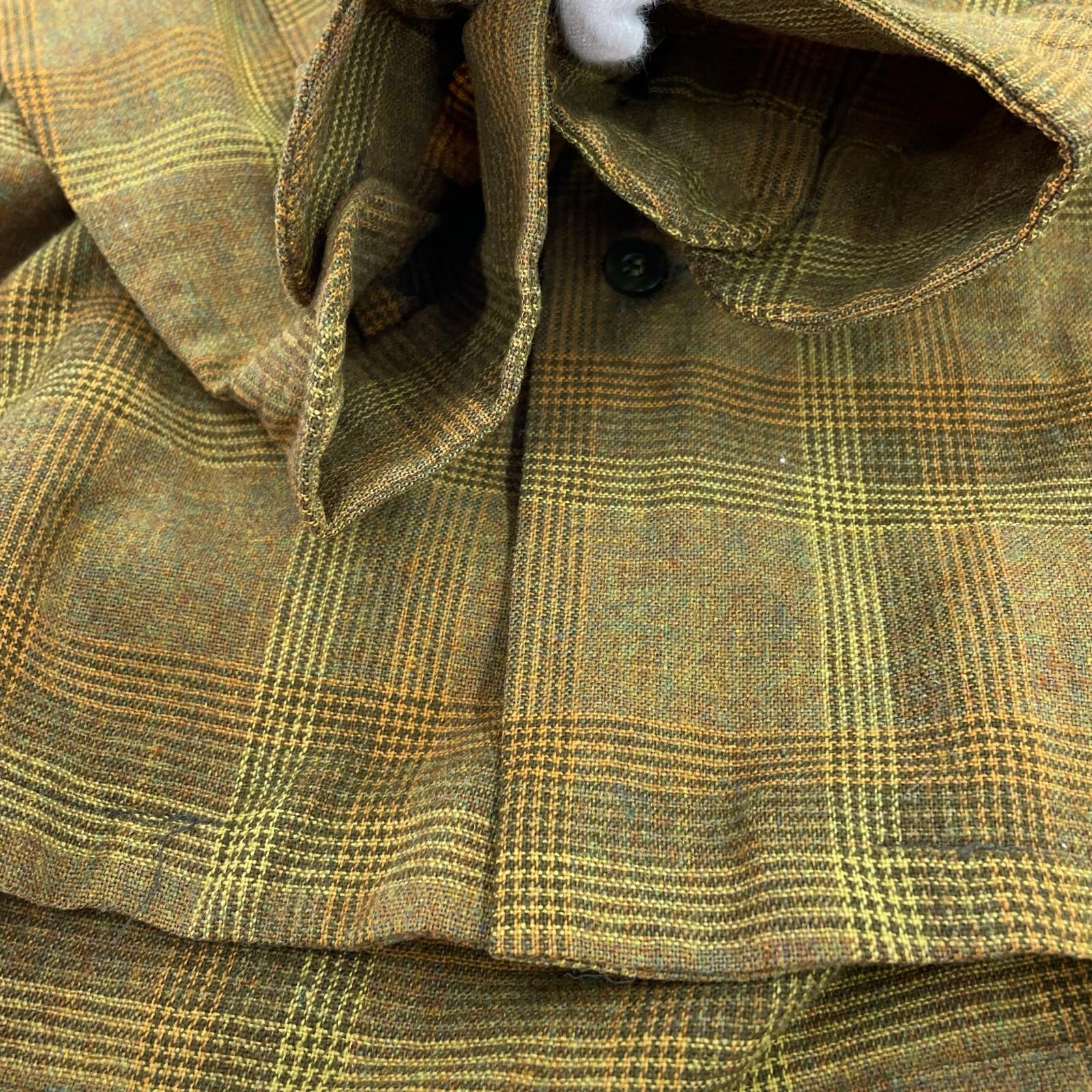 長袖シャツ 60s ボードシャツ チェック 茶(M) M
