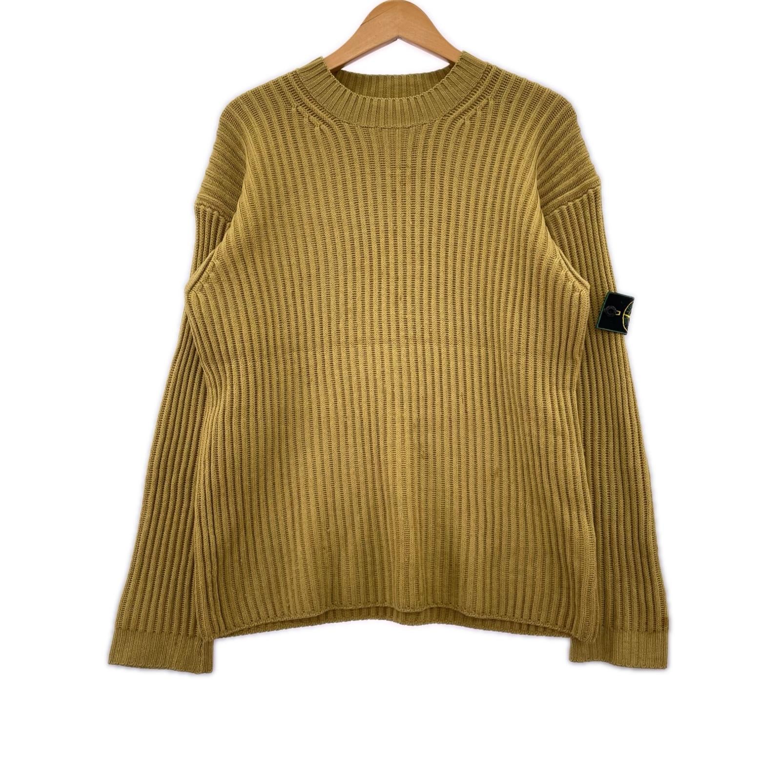 ニット STONE ISLAND 90s グリーンエッジ ヴァージンウールニット S マスタード S