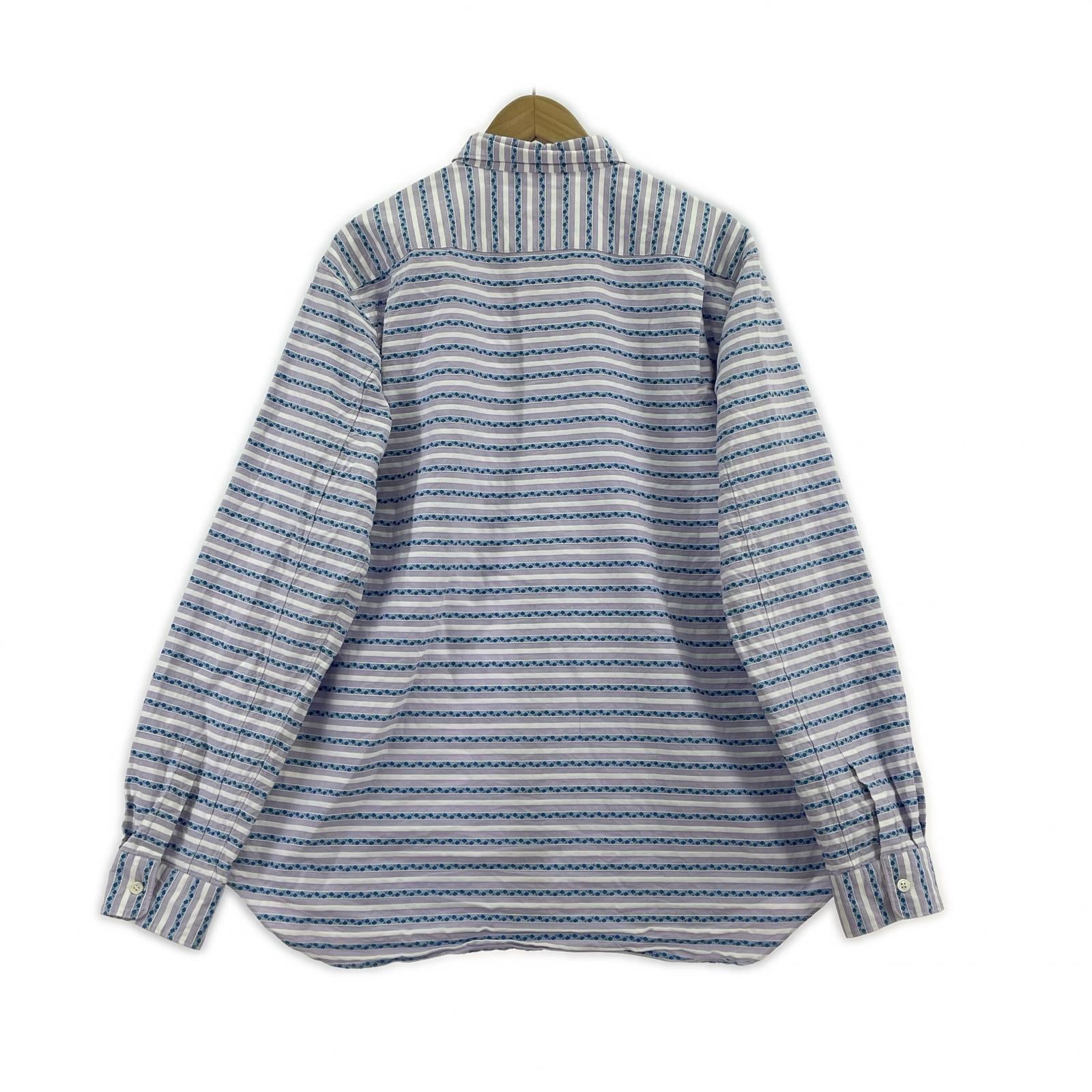 長袖シャツ HOMME PLUS 紫×青 PN-B030 (XL)
