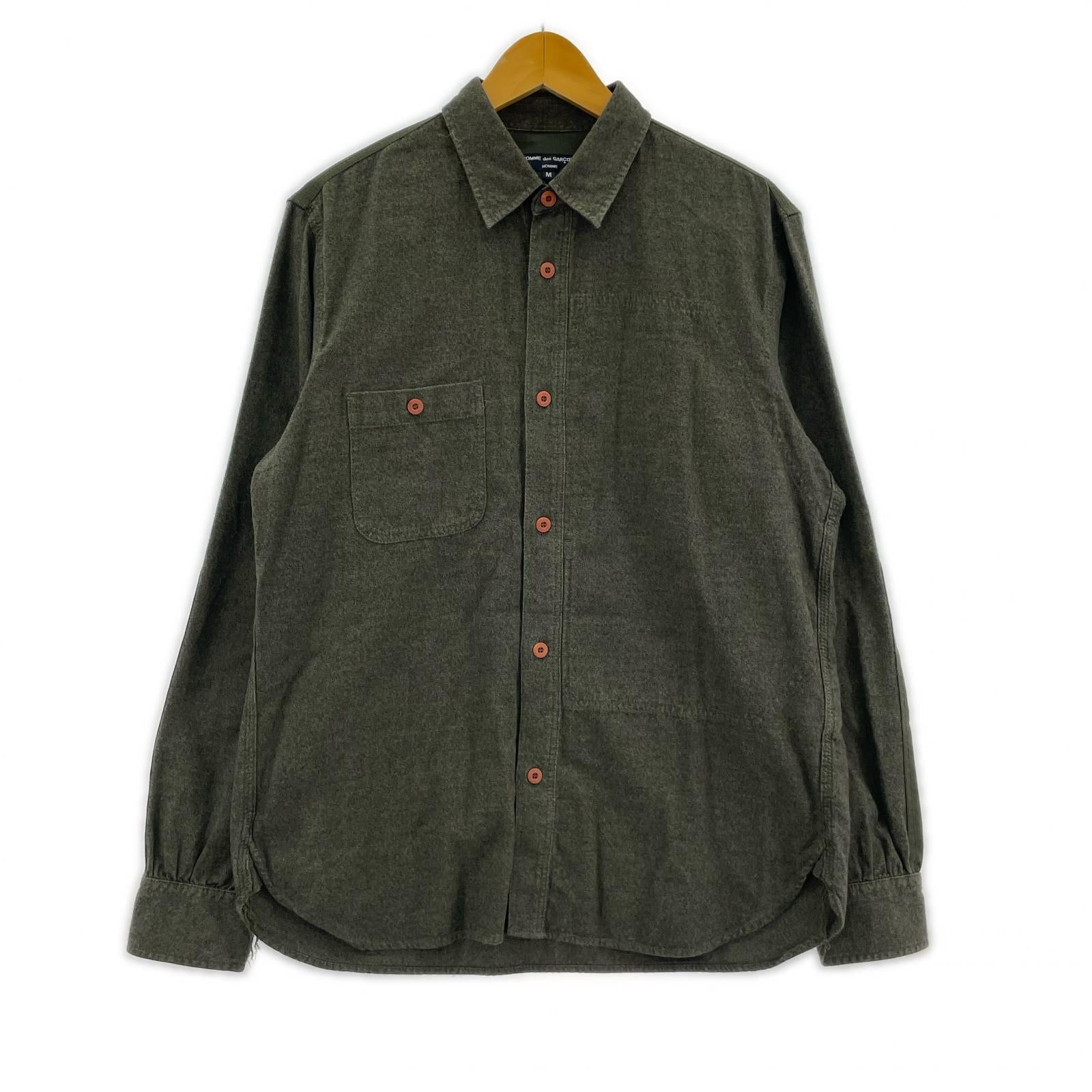 長袖シャツ HOMME 緑 HB-B033 (M) M グリーン