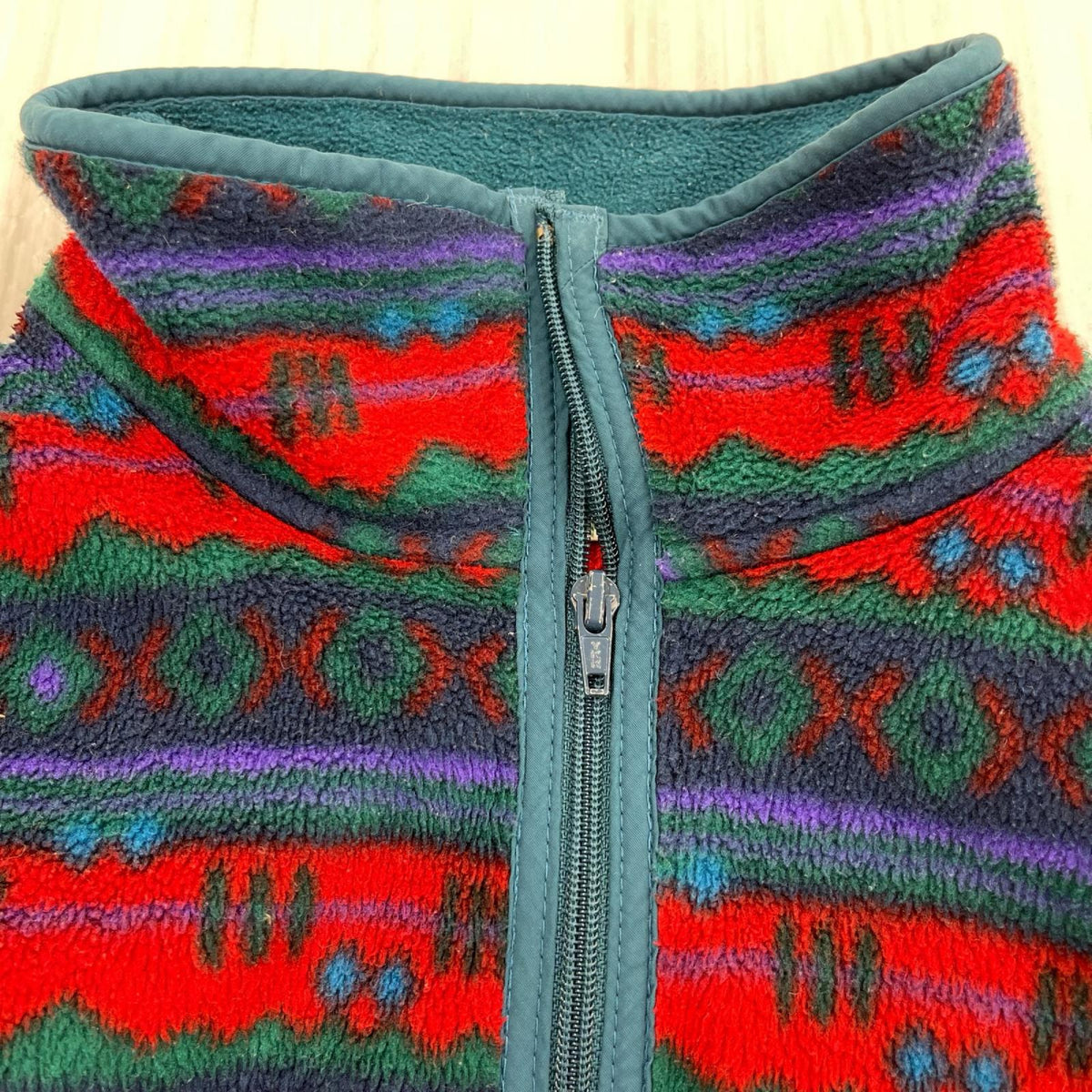 ダウンベスト 90s 青 XL マルチカラー