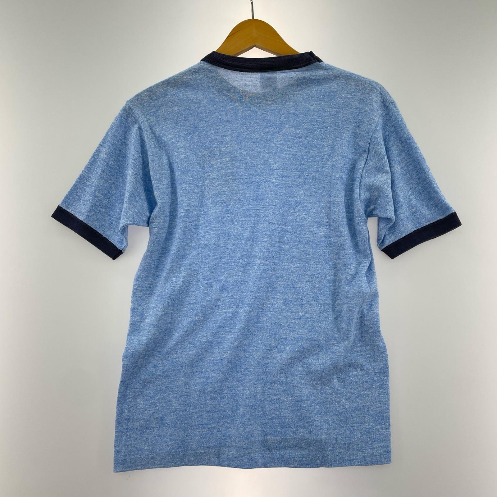 半袖Tシャツ 80s Lite BEER リンガーT (M) M ブルー