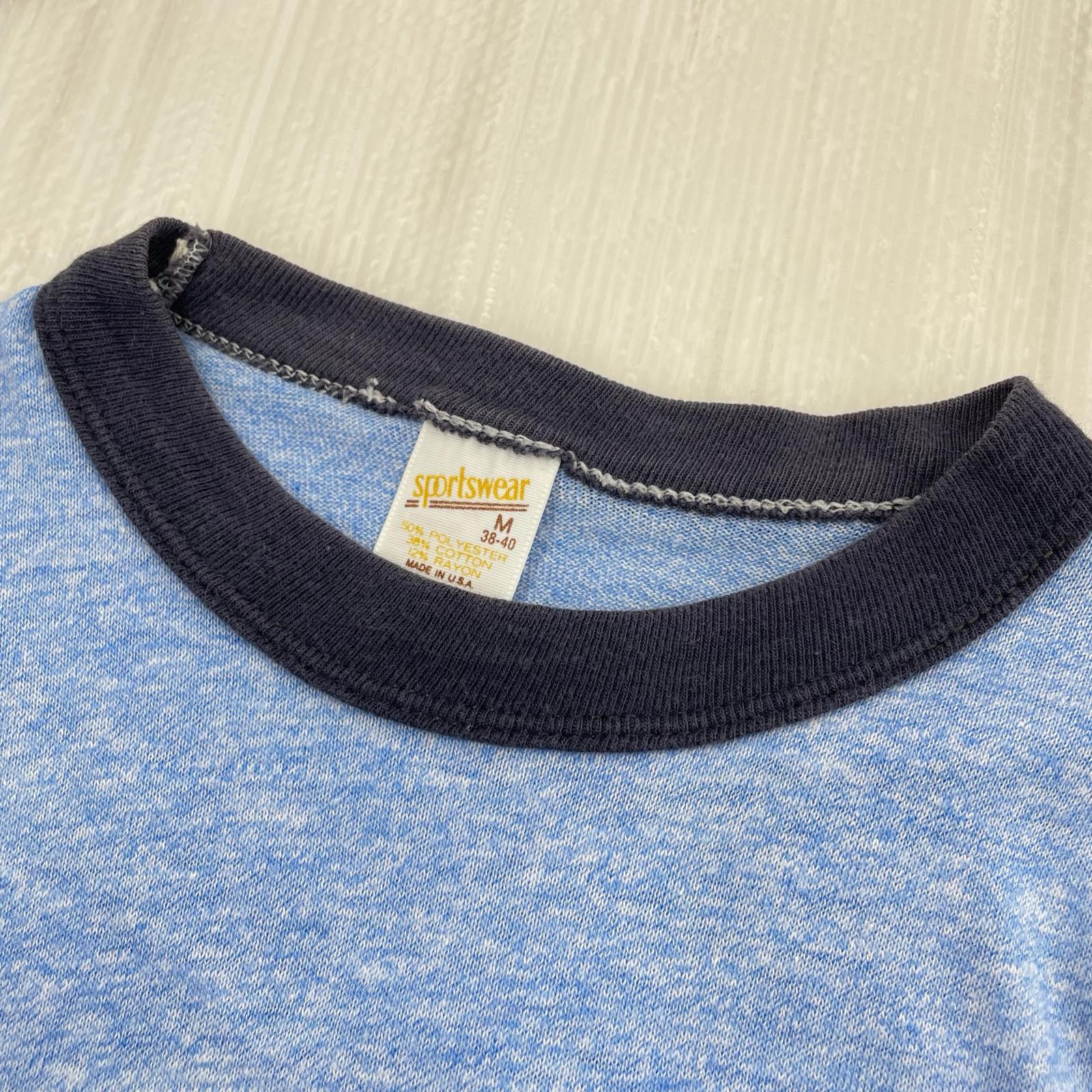 半袖Tシャツ 80s Lite BEER リンガーT (M) M ブルー