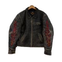 ライダースジャケット カウレザーシングルライダースジャケット BLK L L