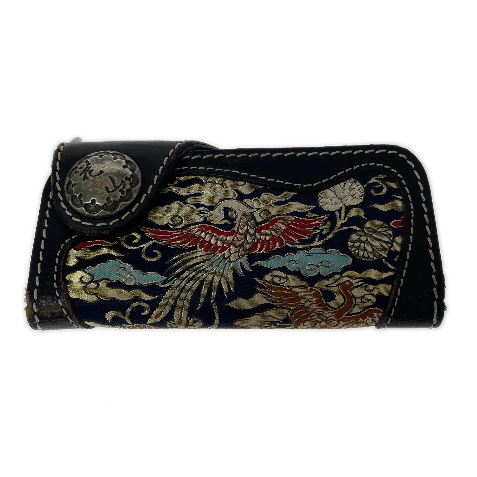 長財布 DEGNER 花山 レザーロングウォレット BLK ブラック