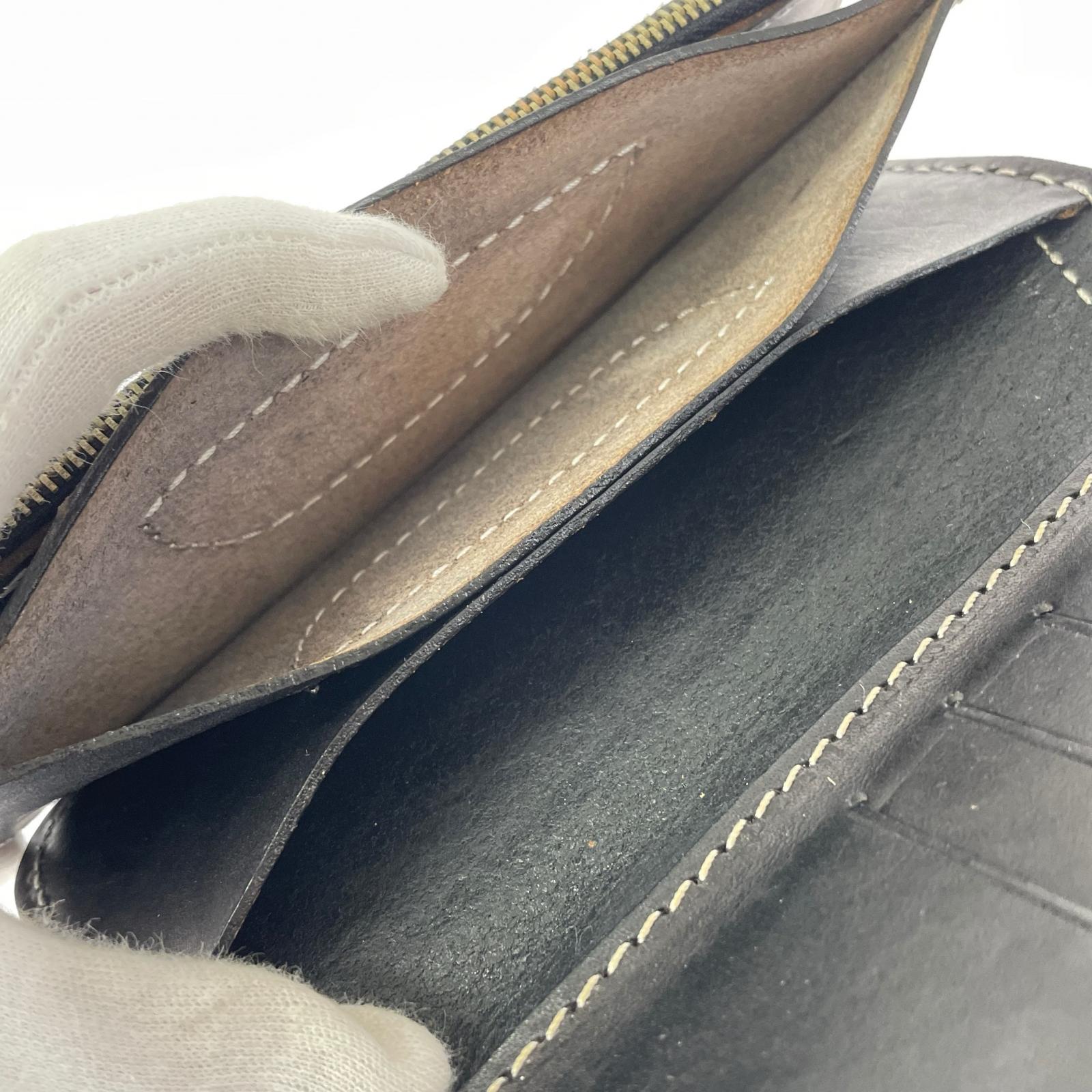 長財布 DEGNER 花山 レザーロングウォレット BLK ブラック