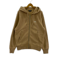 パーカー STUSSY パーカー(ジップアップ) S ベージュ