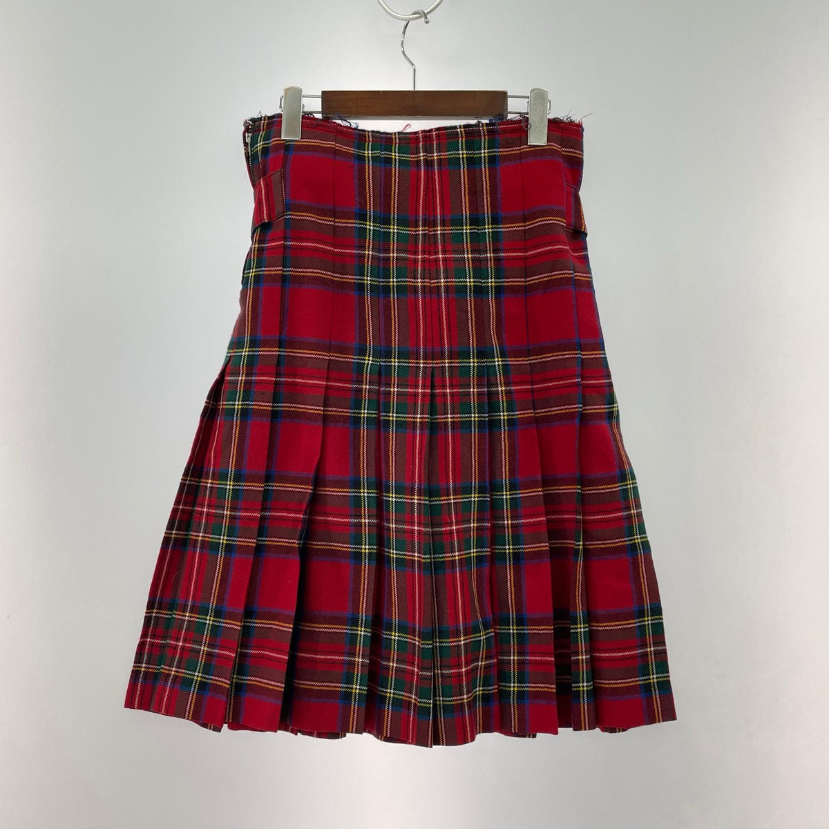 スカート wool check skirt XS レッド ブラック