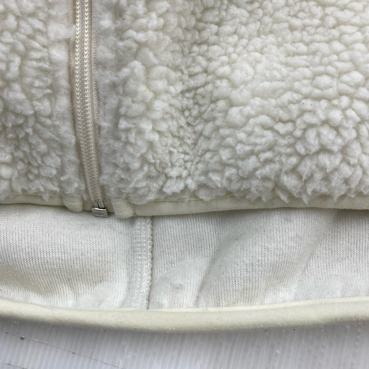 ジャケット LEATHER POCKET PILE JACKET 白(XL) ホワイト