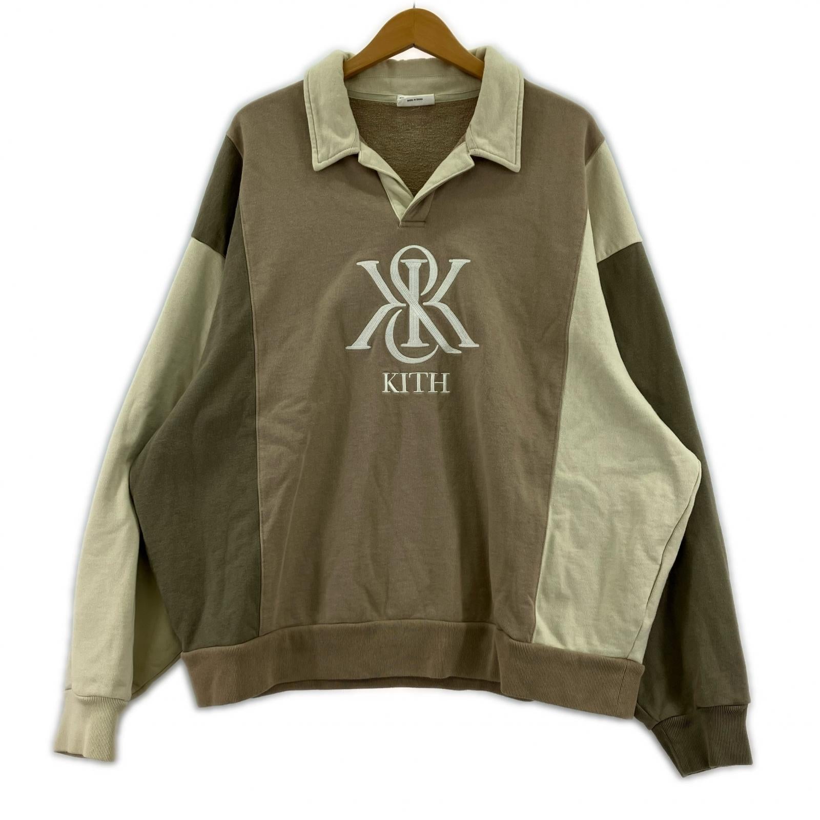 スウェット NELSON COLLARED PULLOVER BEIGE XL LL ベージュ