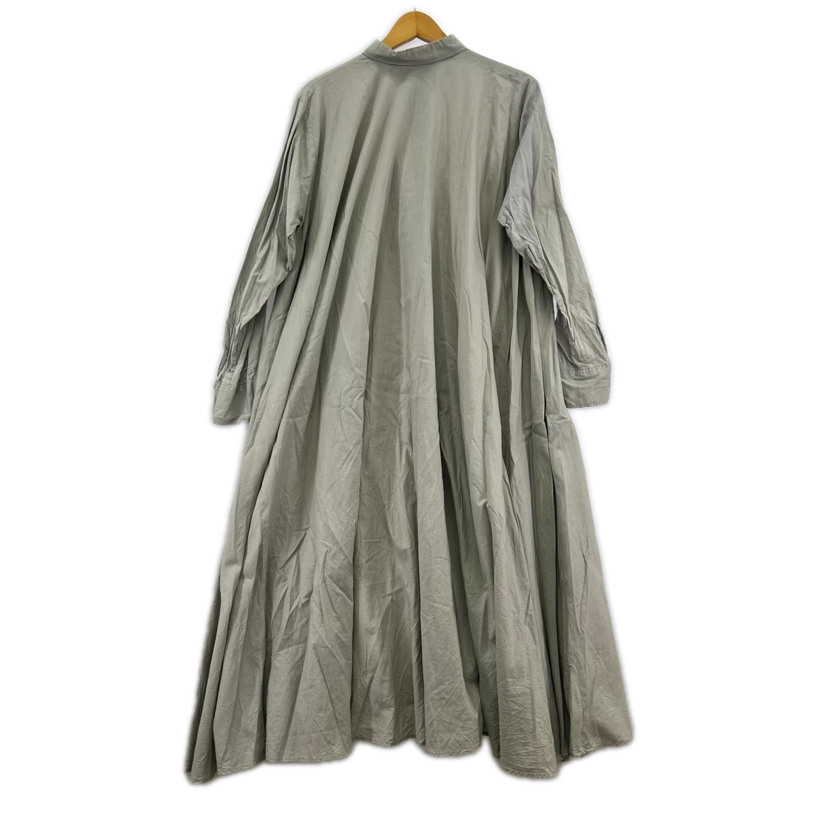ワンピース ロングシャツワンピース グレー