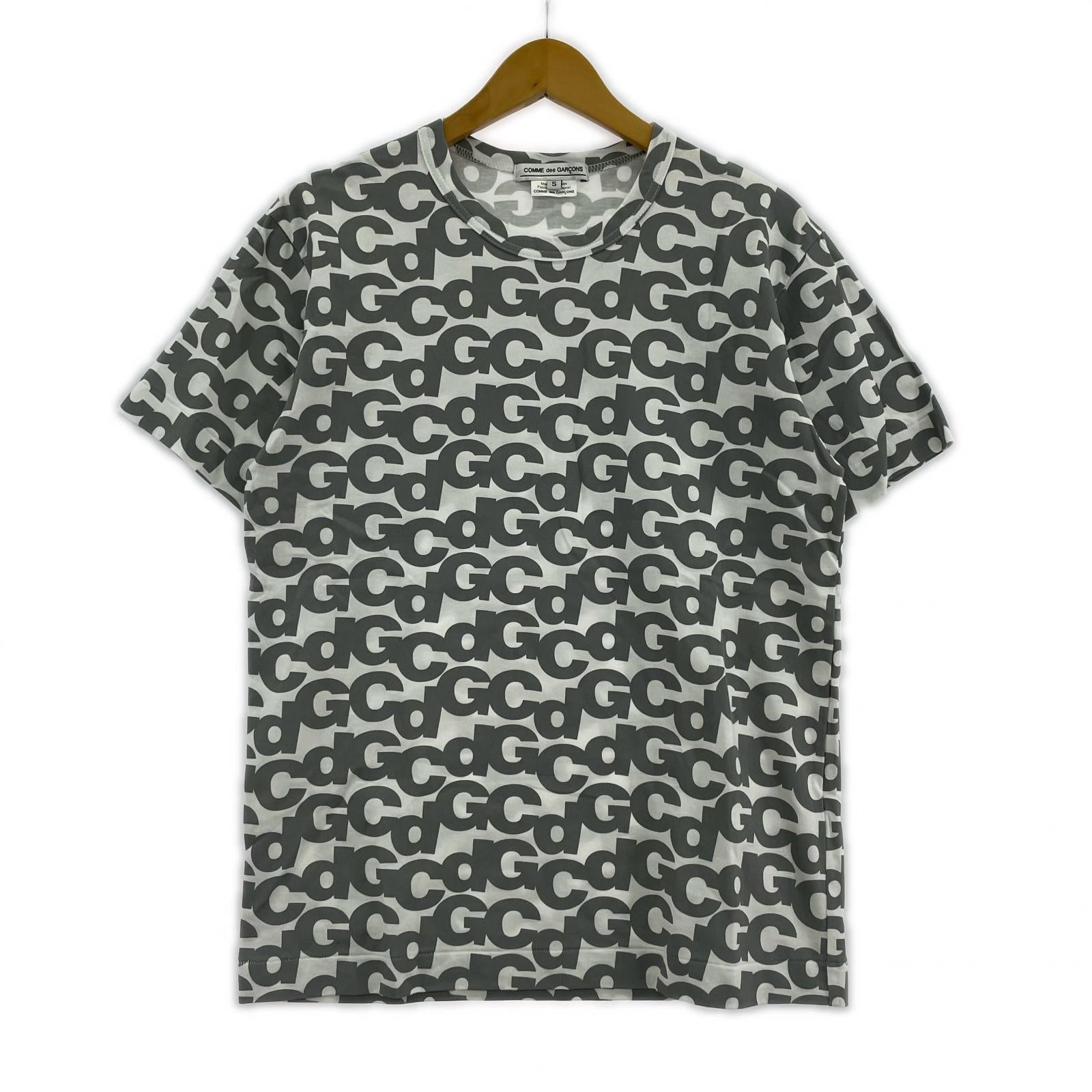 半袖Tシャツ CDG総柄 グレー ホワイト (S) S