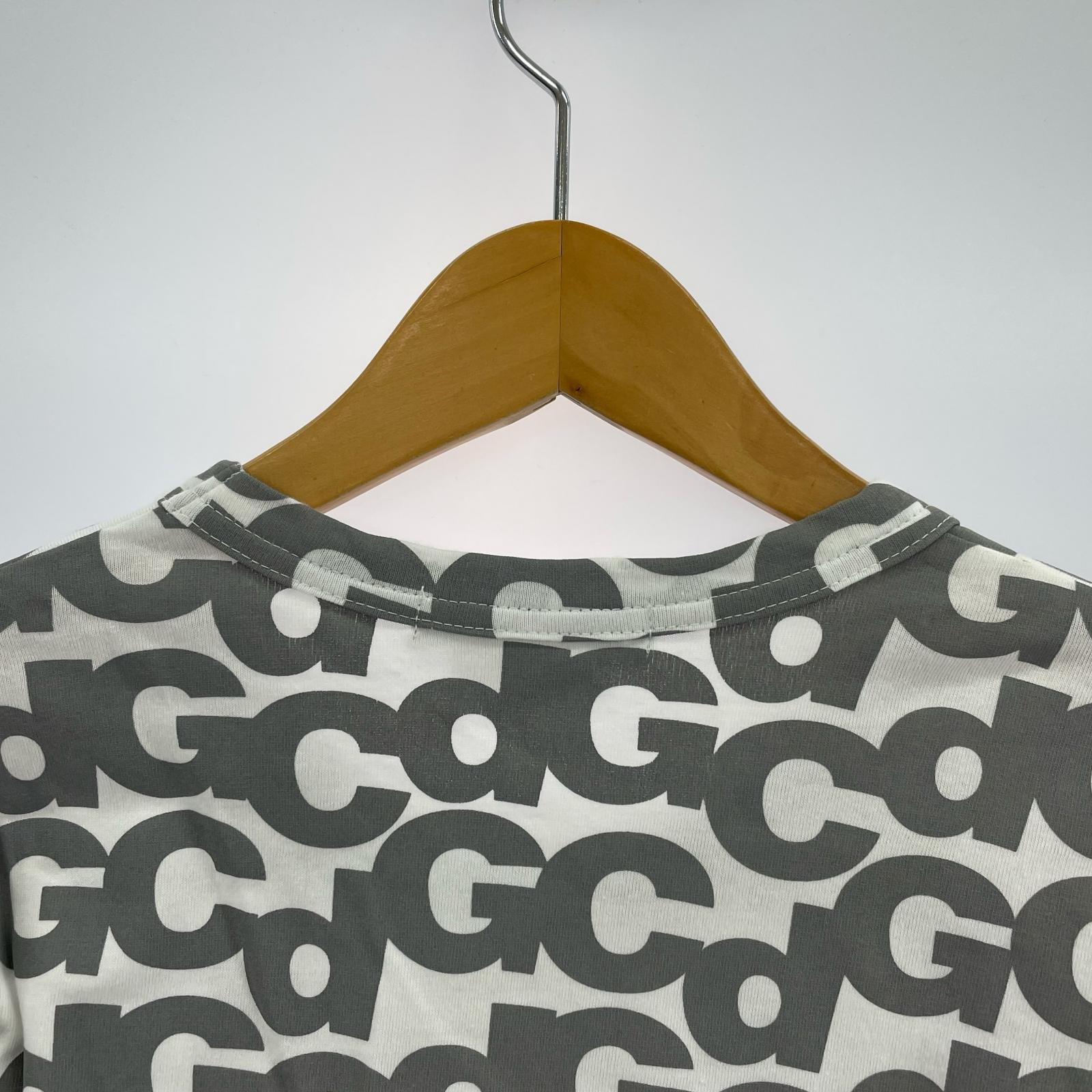 半袖Tシャツ CDG総柄 グレー ホワイト (S) S