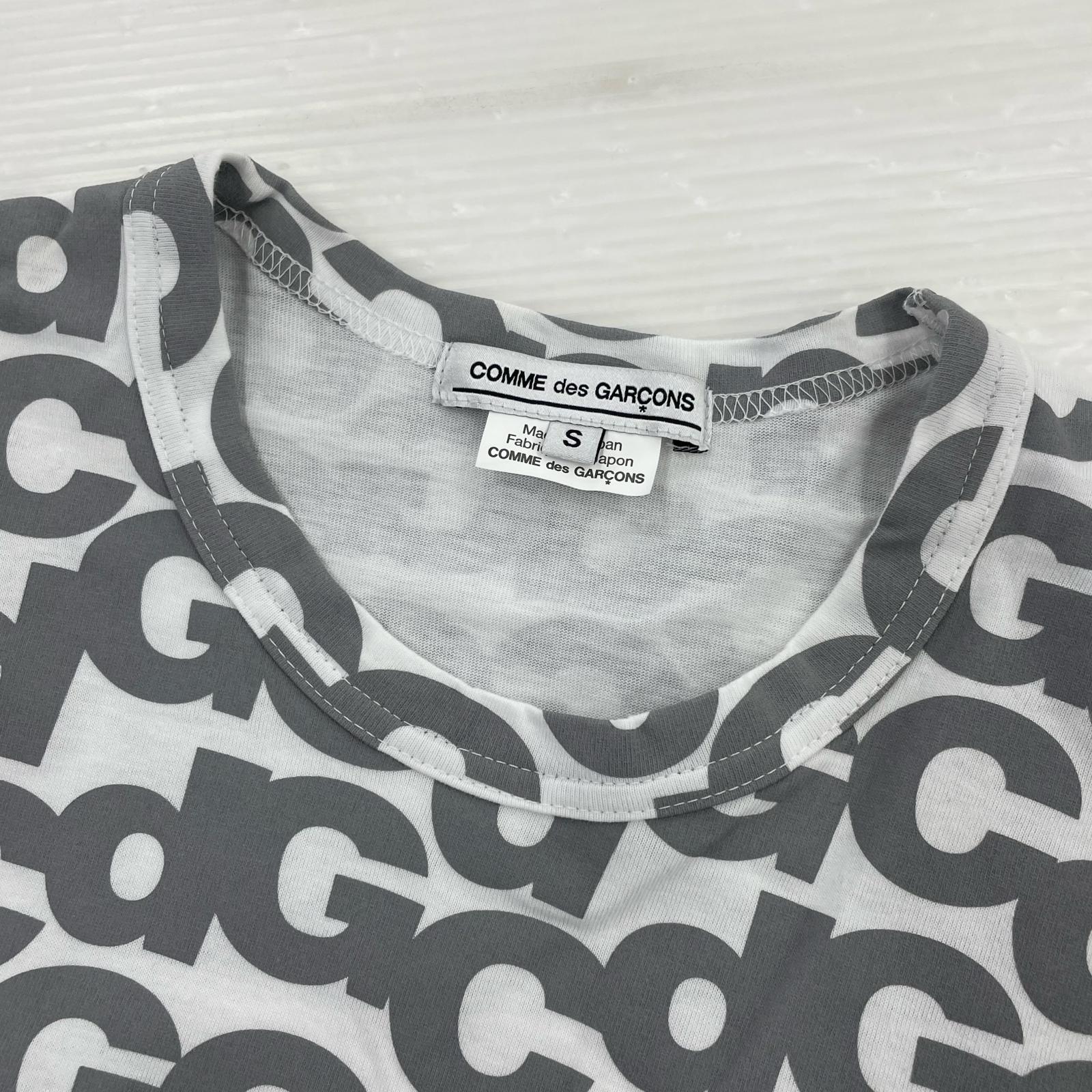 半袖Tシャツ CDG総柄 グレー ホワイト (S) S