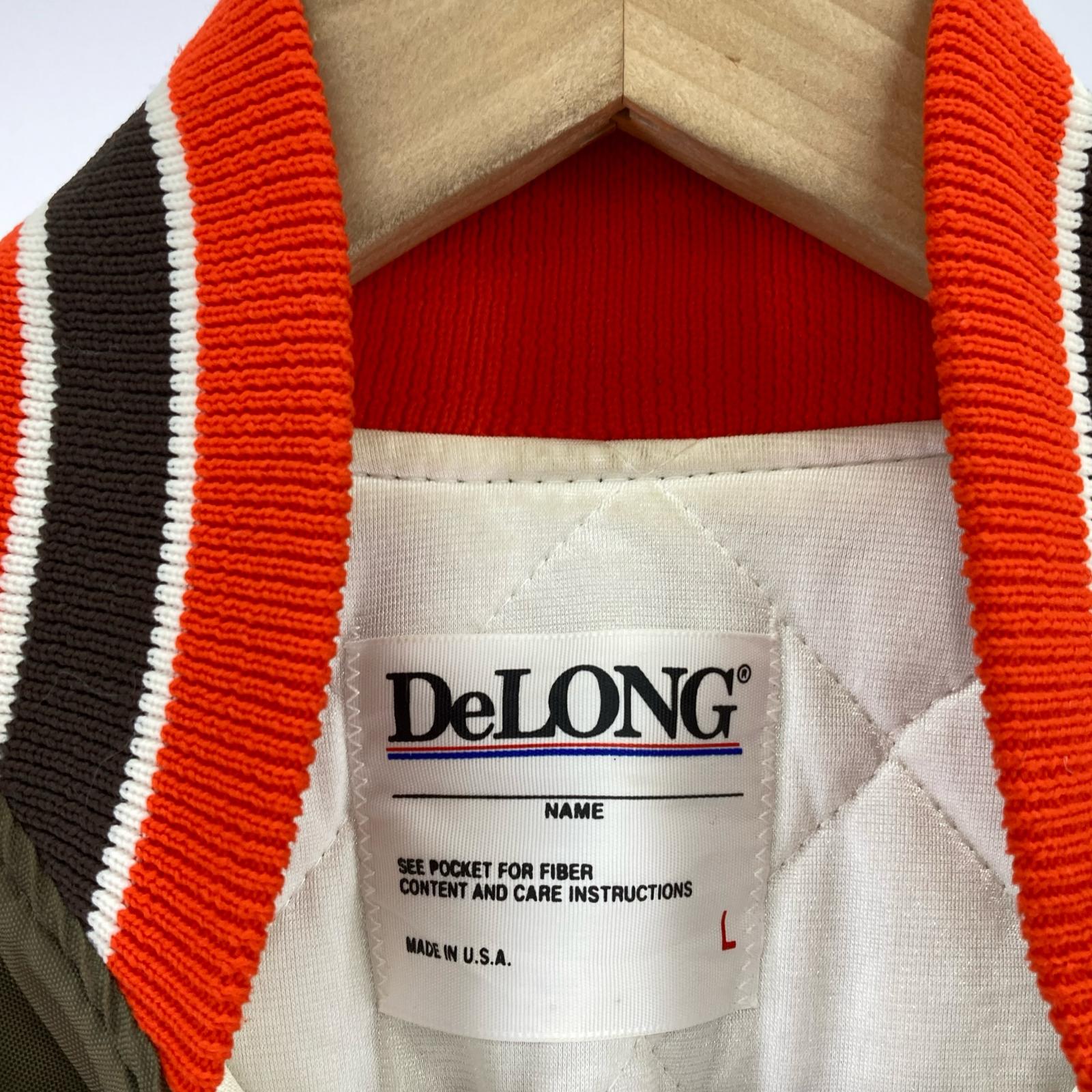 ジャケット DeLONG BROWNS ナイロンジャケット USA製 茶 (L) L ブラウン